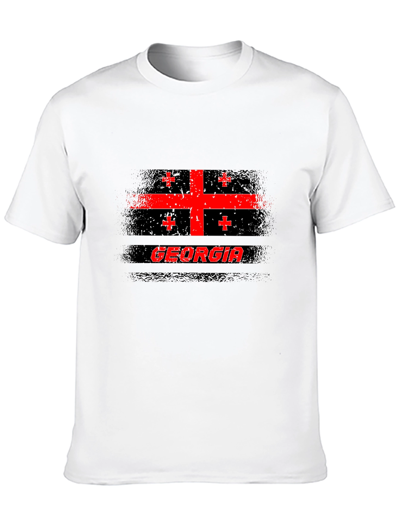 Georgia Flag T-Shirt - Black Cotton Tee