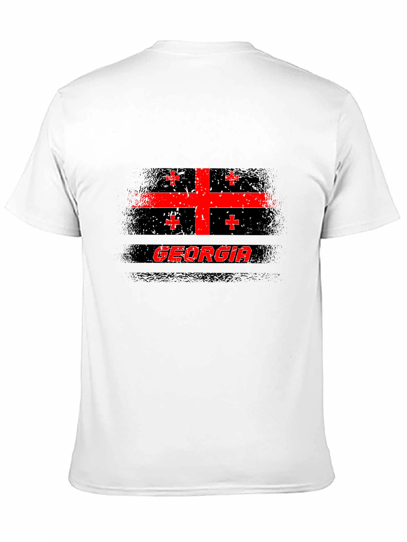 Georgia Flag T-Shirt - Black Cotton Tee