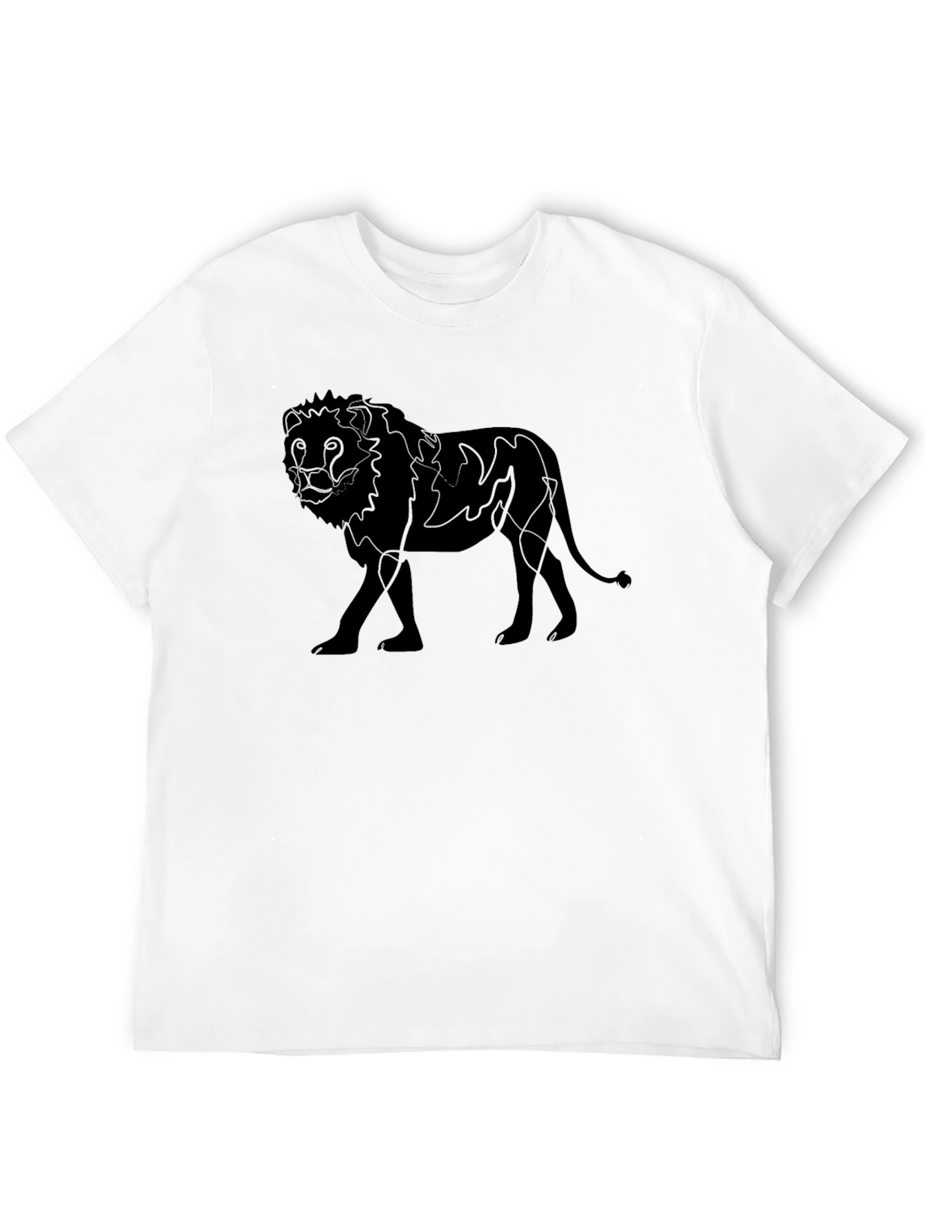 Lion Outline Black T-Shirt