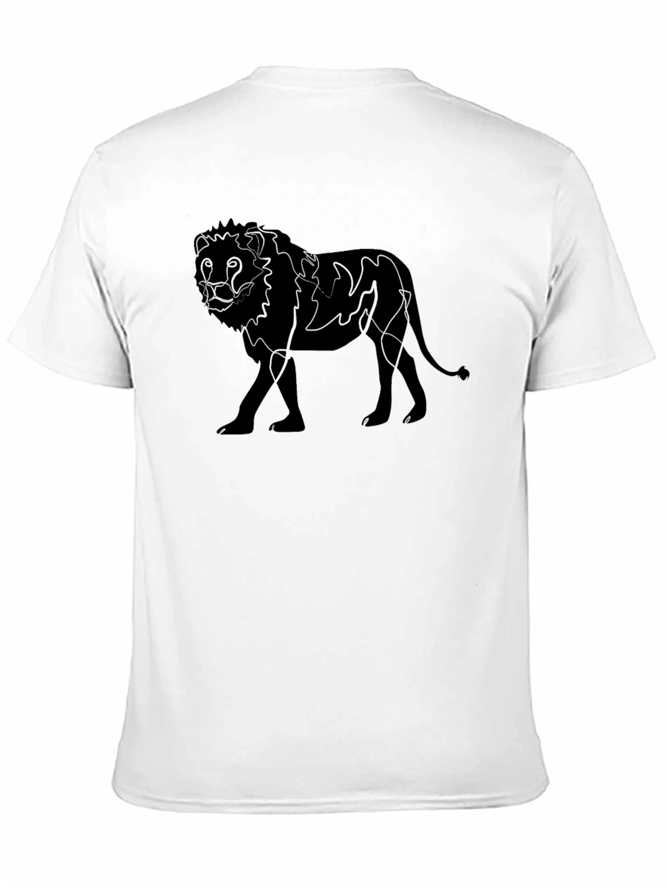 Lion Outline Black T-Shirt