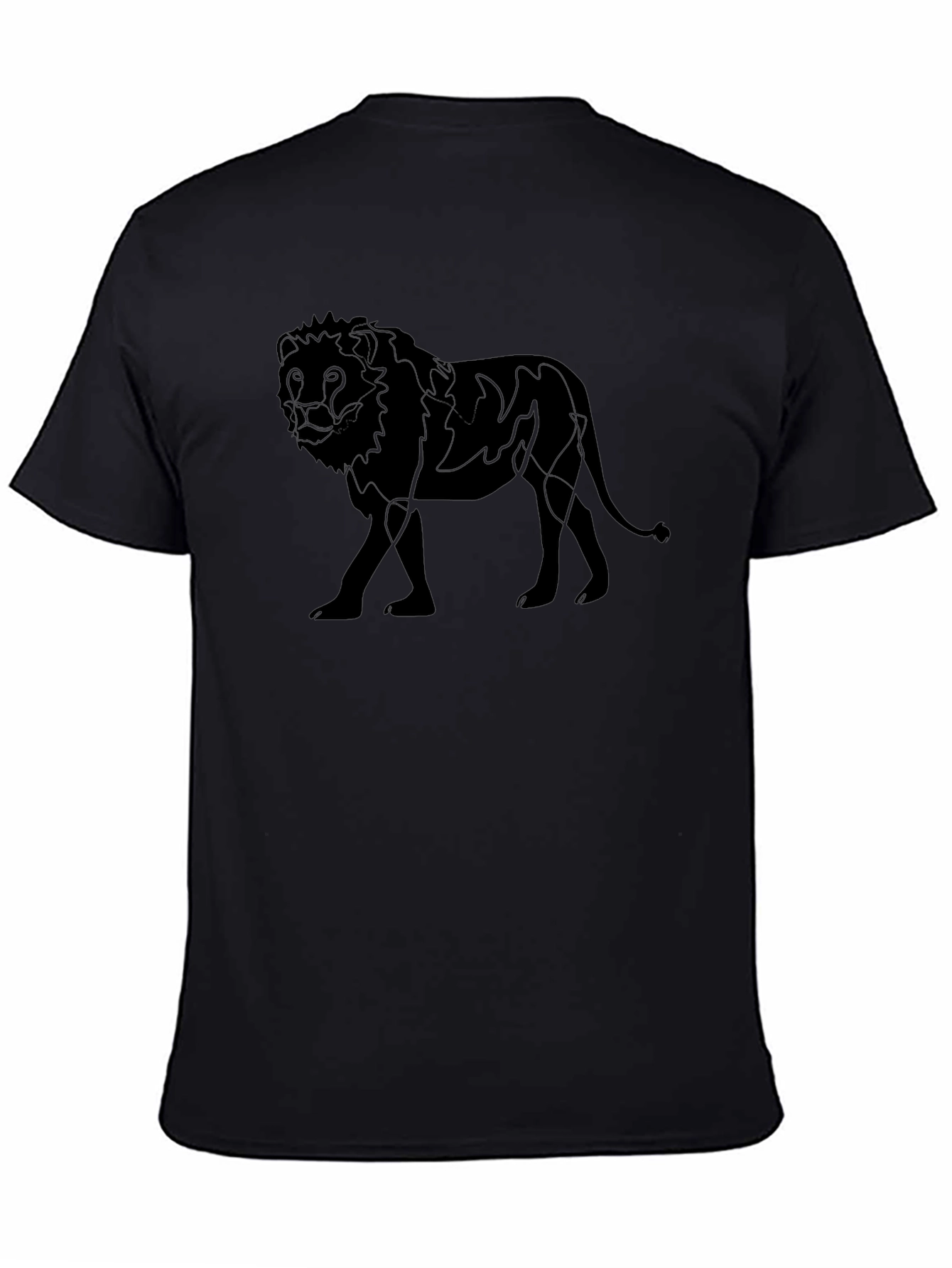 Lion Outline Black T-Shirt