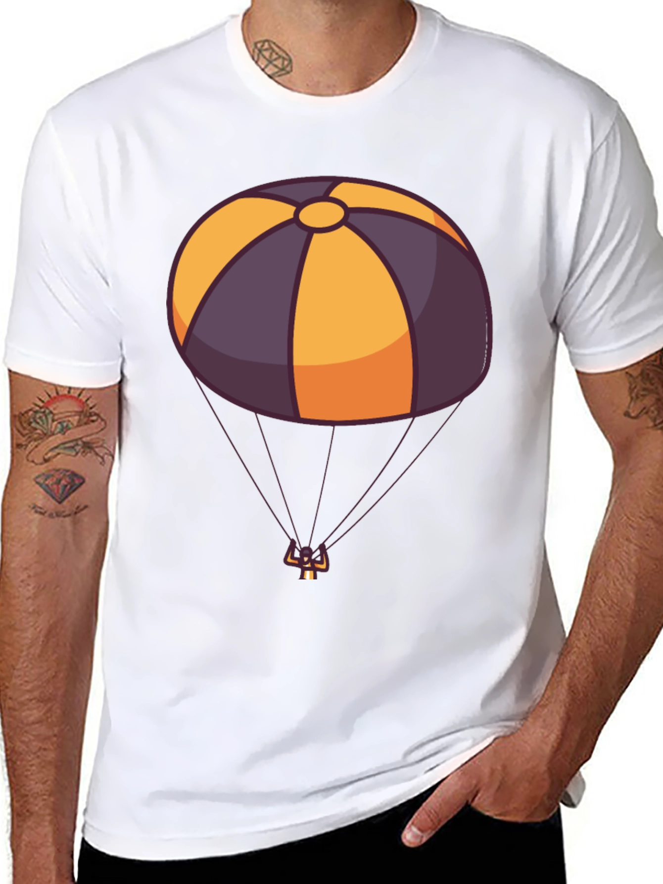 Parachute Graphic Tee - Fun Novelty Design