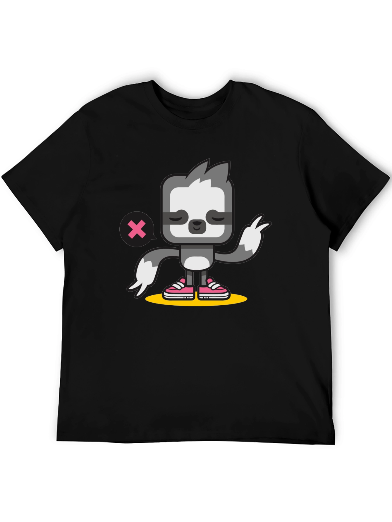 Sloth Graphic Tee - Cool Black Cotton T-Shirt