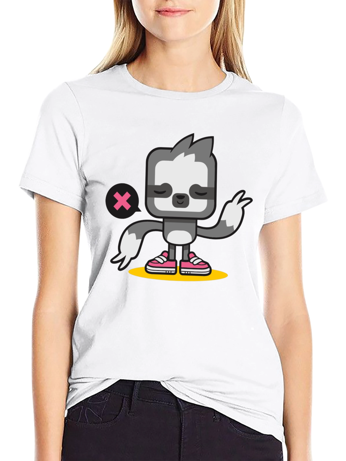 Sloth Graphic Tee - Cool Black Cotton T-Shirt