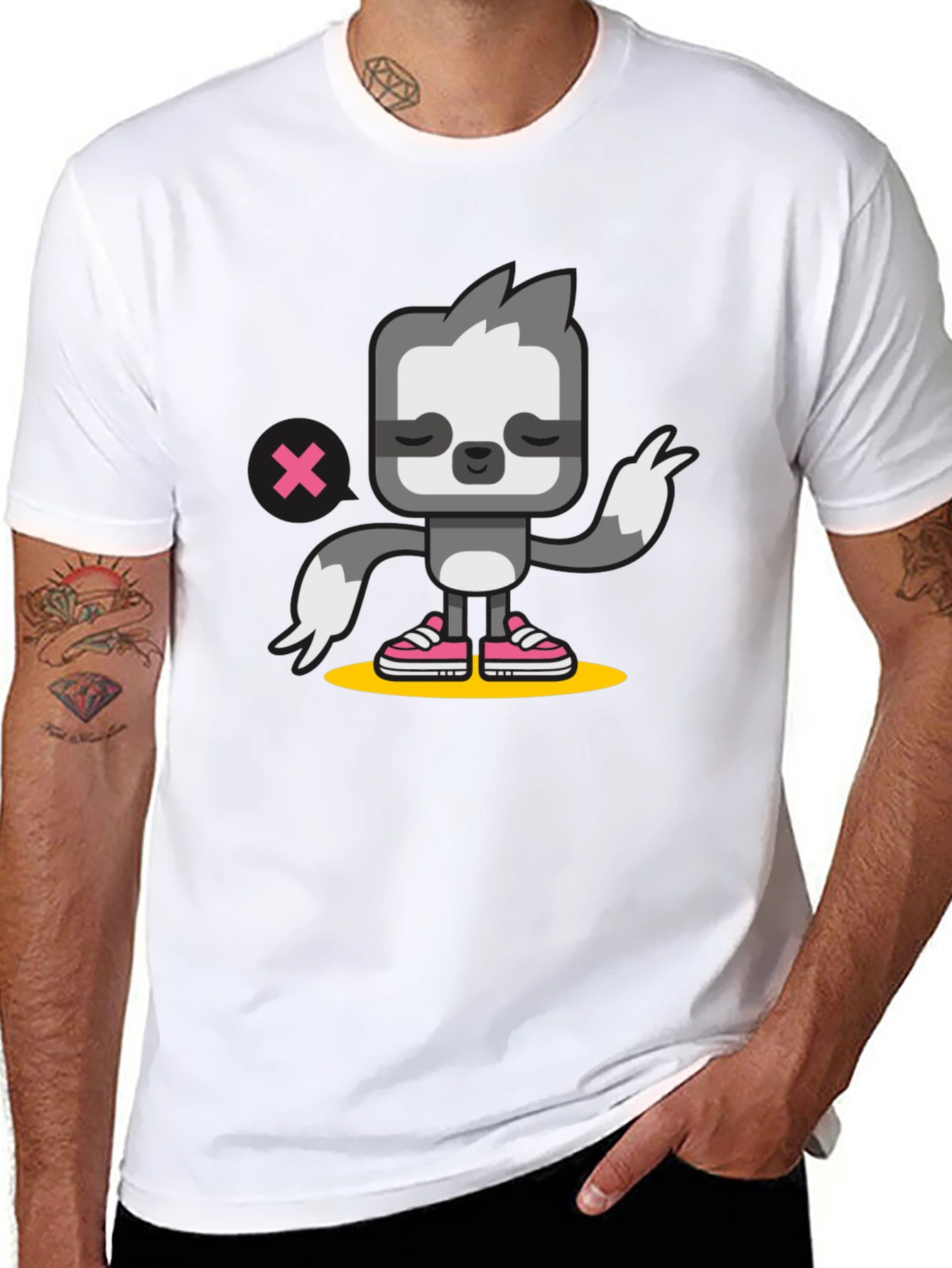 Sloth Graphic Tee - Cool Black Cotton T-Shirt