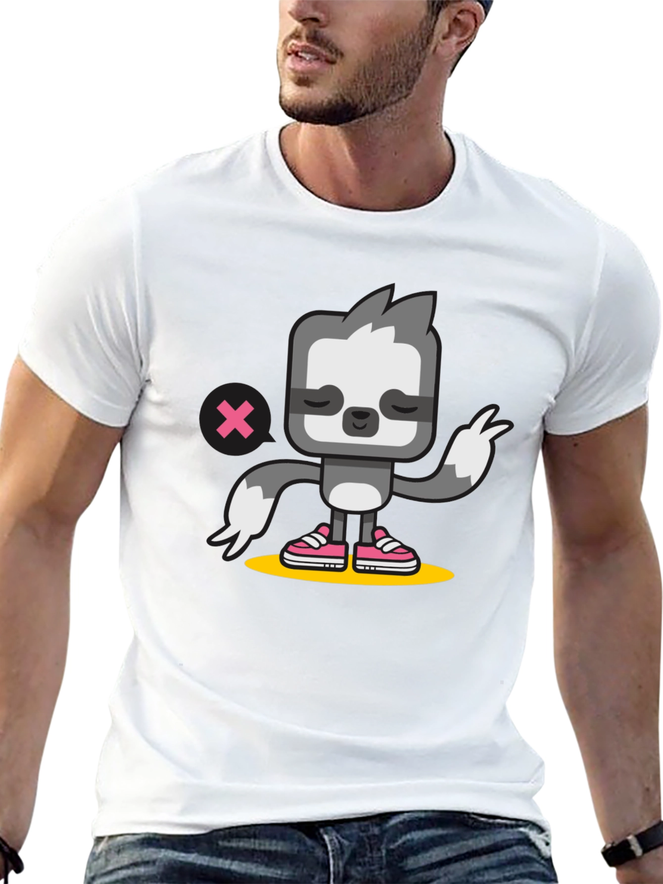 Sloth Graphic Tee - Cool Black Cotton T-Shirt