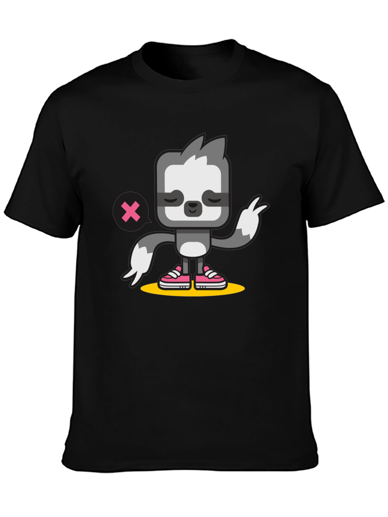 Sloth Graphic Tee - Cool Black Cotton T-Shirt