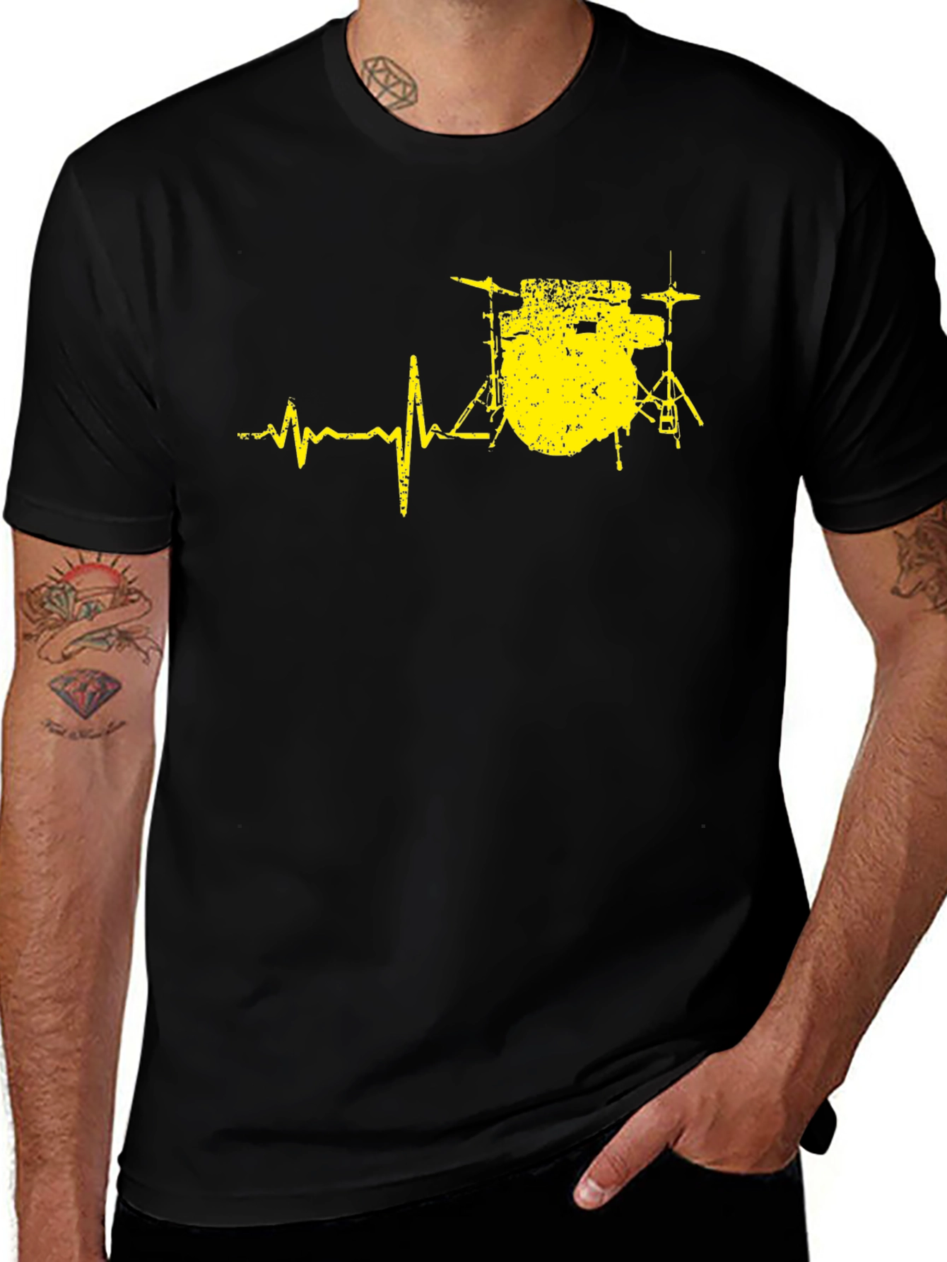 Drumbeat T-Shirt: Musicians Heartbeat Graphic Tee