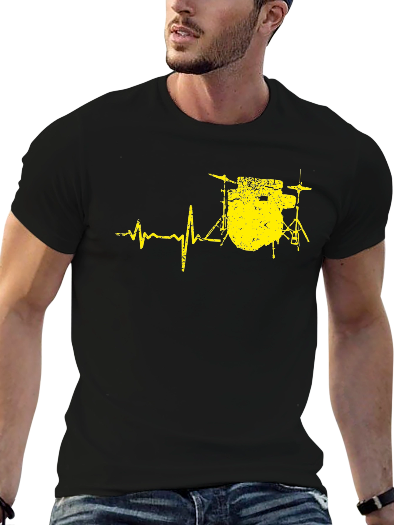 Drumbeat T-Shirt: Musicians Heartbeat Graphic Tee
