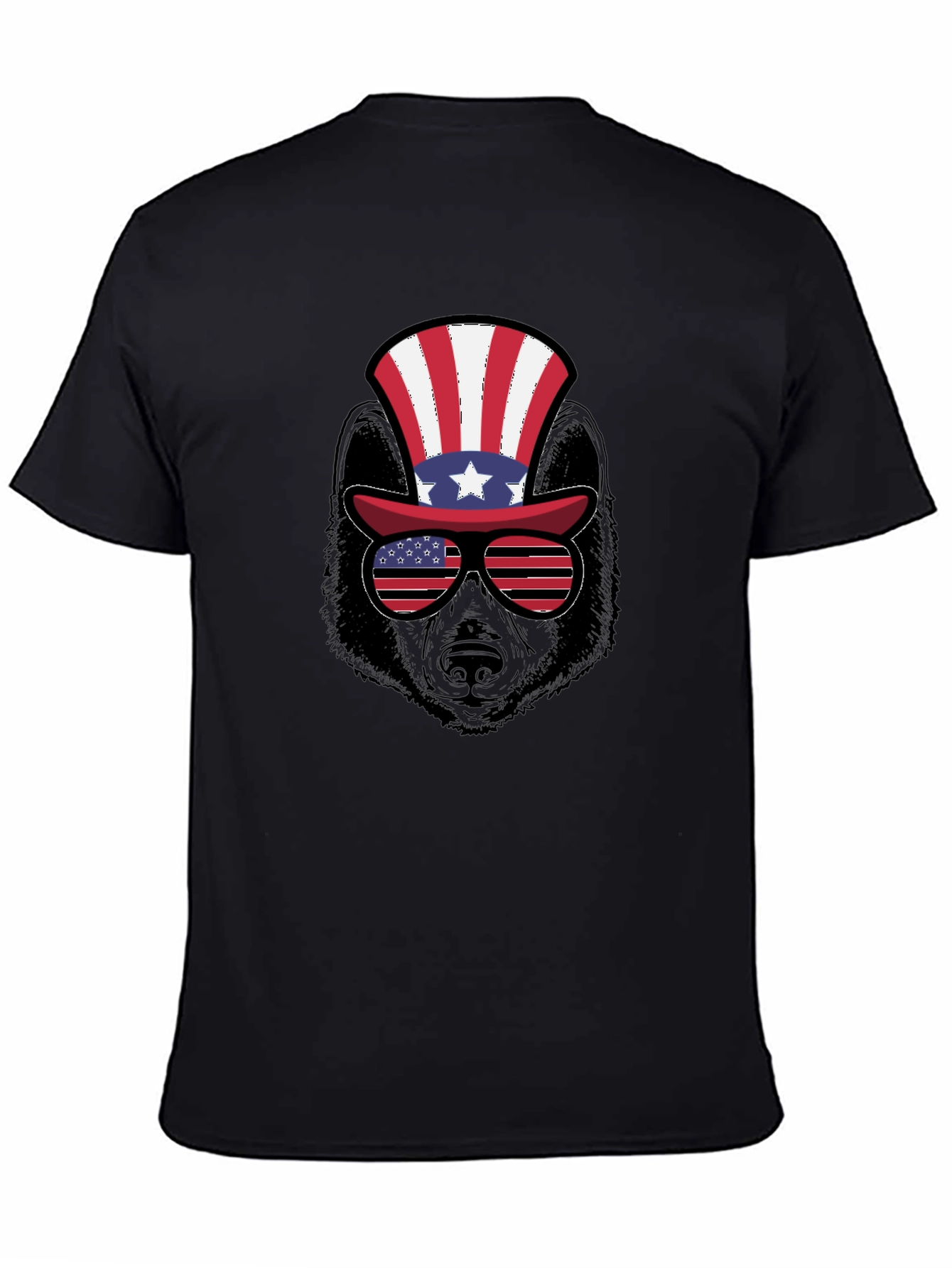 Patriotic Bear T-Shirt - American Flag Hat & Shades