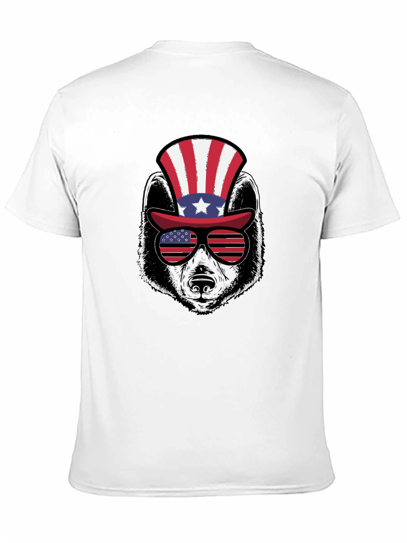 Patriotic Bear T-Shirt - American Flag Hat & Shades