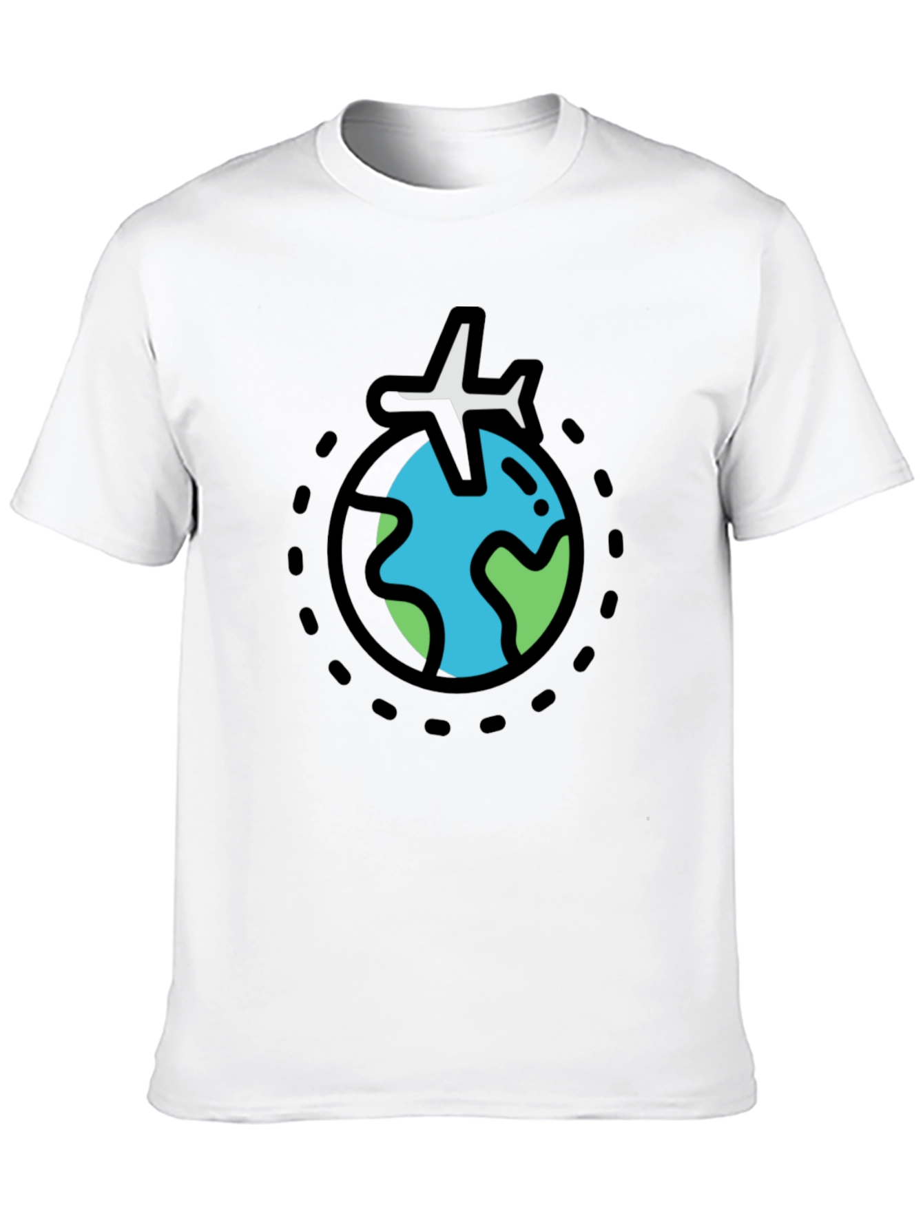 Globe Plane Graphic Tee - Black Cotton T-Shirt