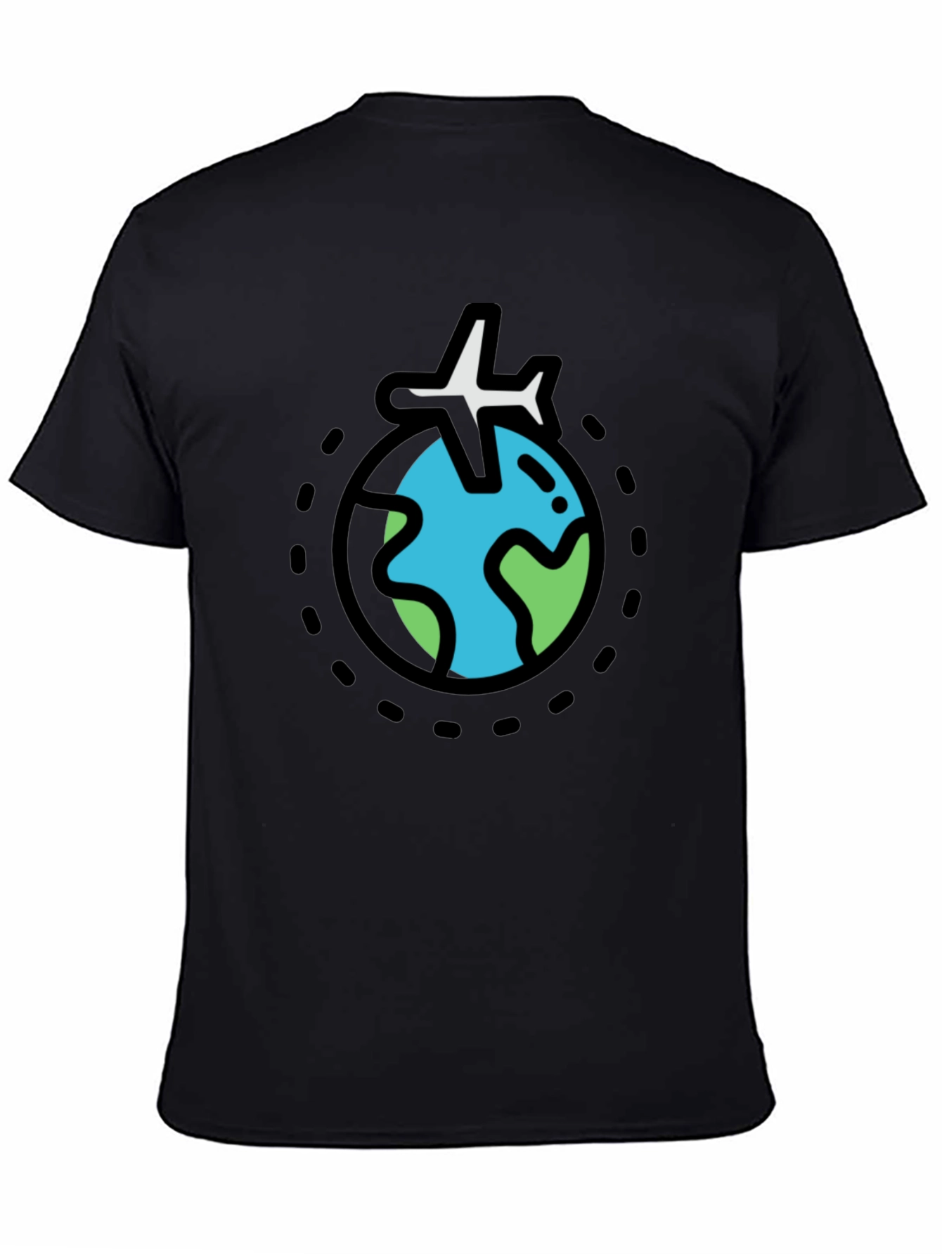 Globe Plane Graphic Tee - Black Cotton T-Shirt