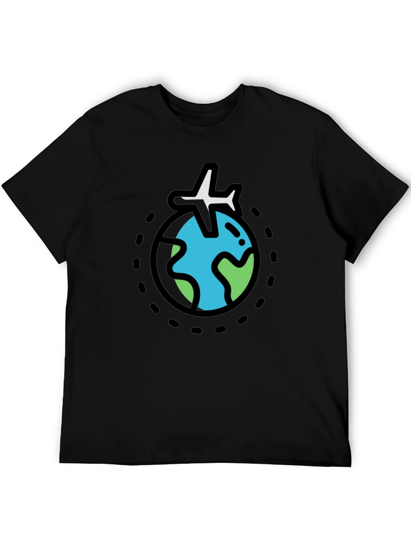 Globe Plane Graphic Tee - Black Cotton T-Shirt