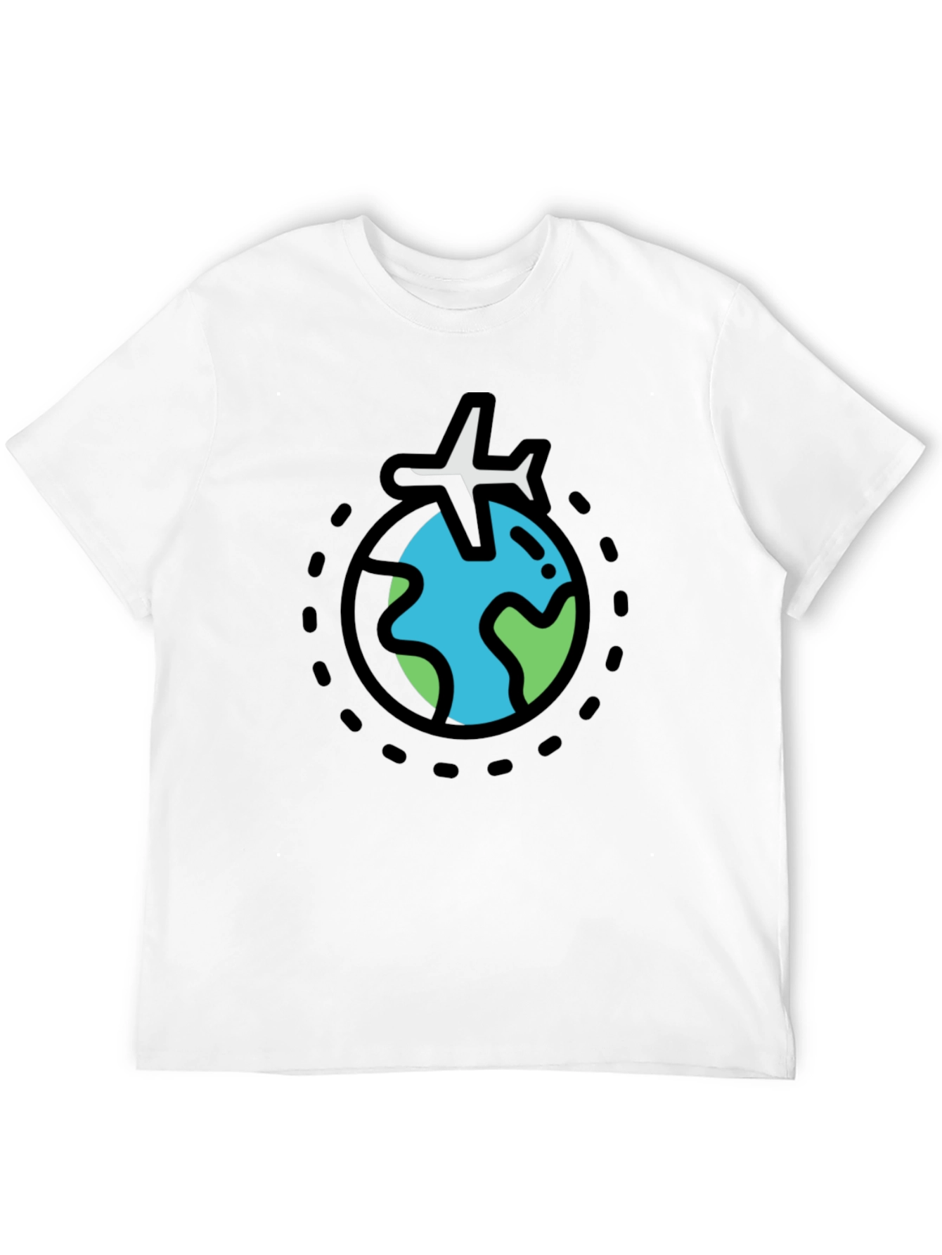 Globe Plane Graphic Tee - Black Cotton T-Shirt