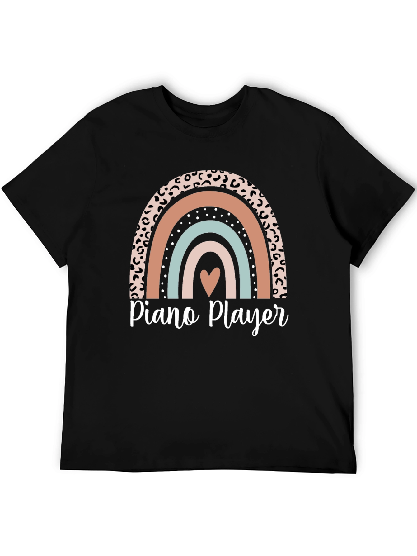 Piano Player Rainbow Heart T-Shirt