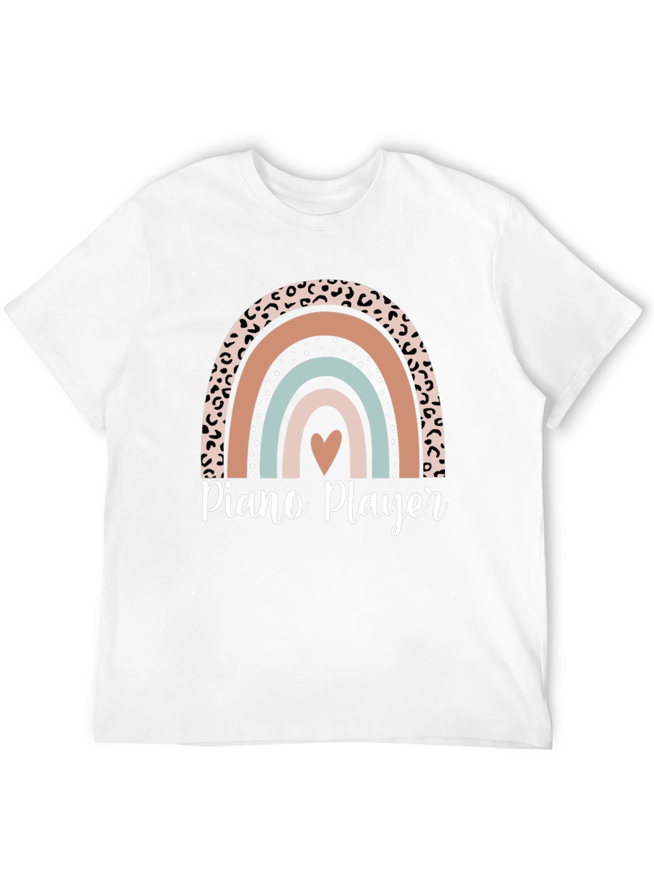 Piano Player Rainbow Heart T-Shirt