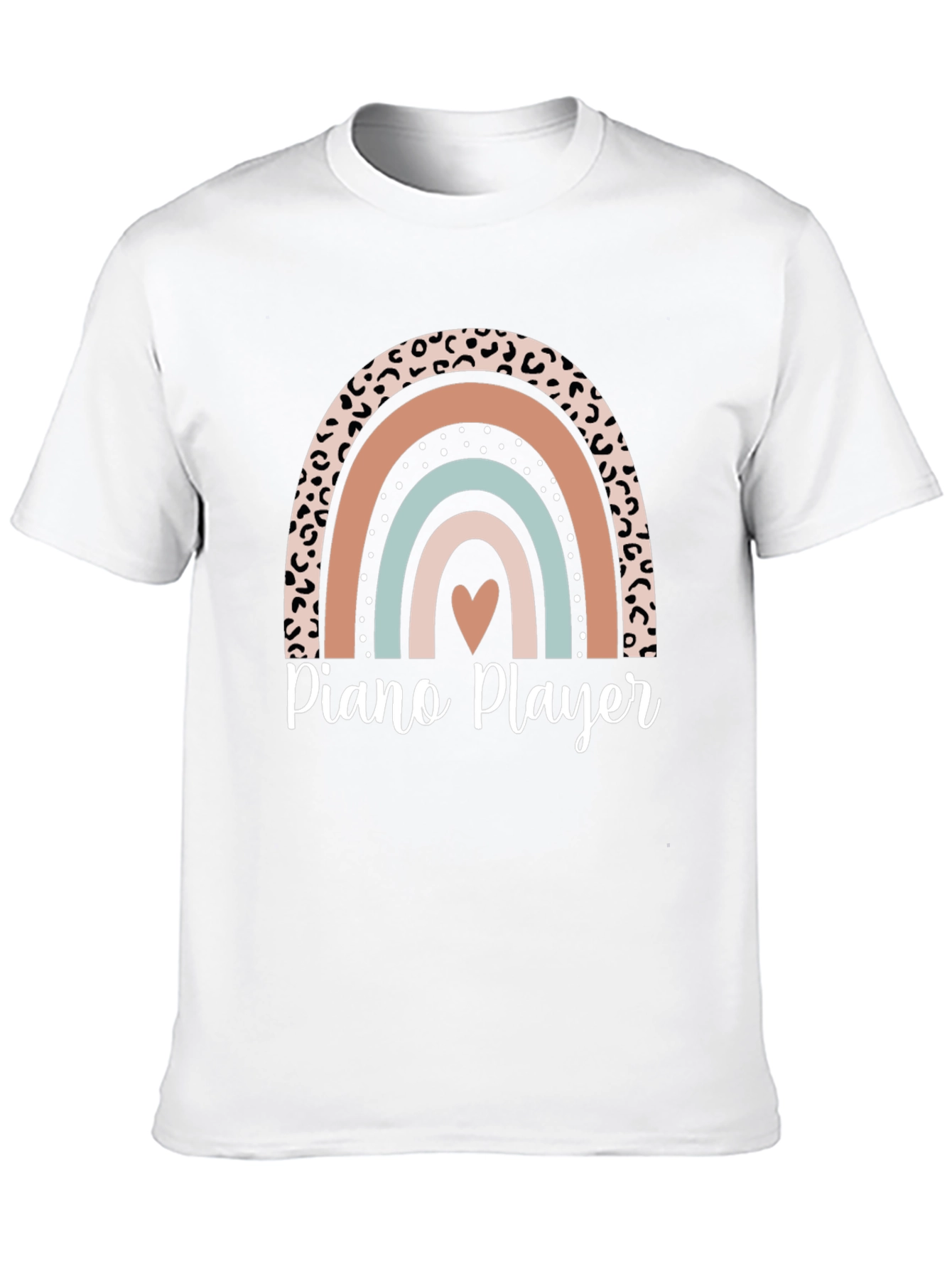 Piano Player Rainbow Heart T-Shirt