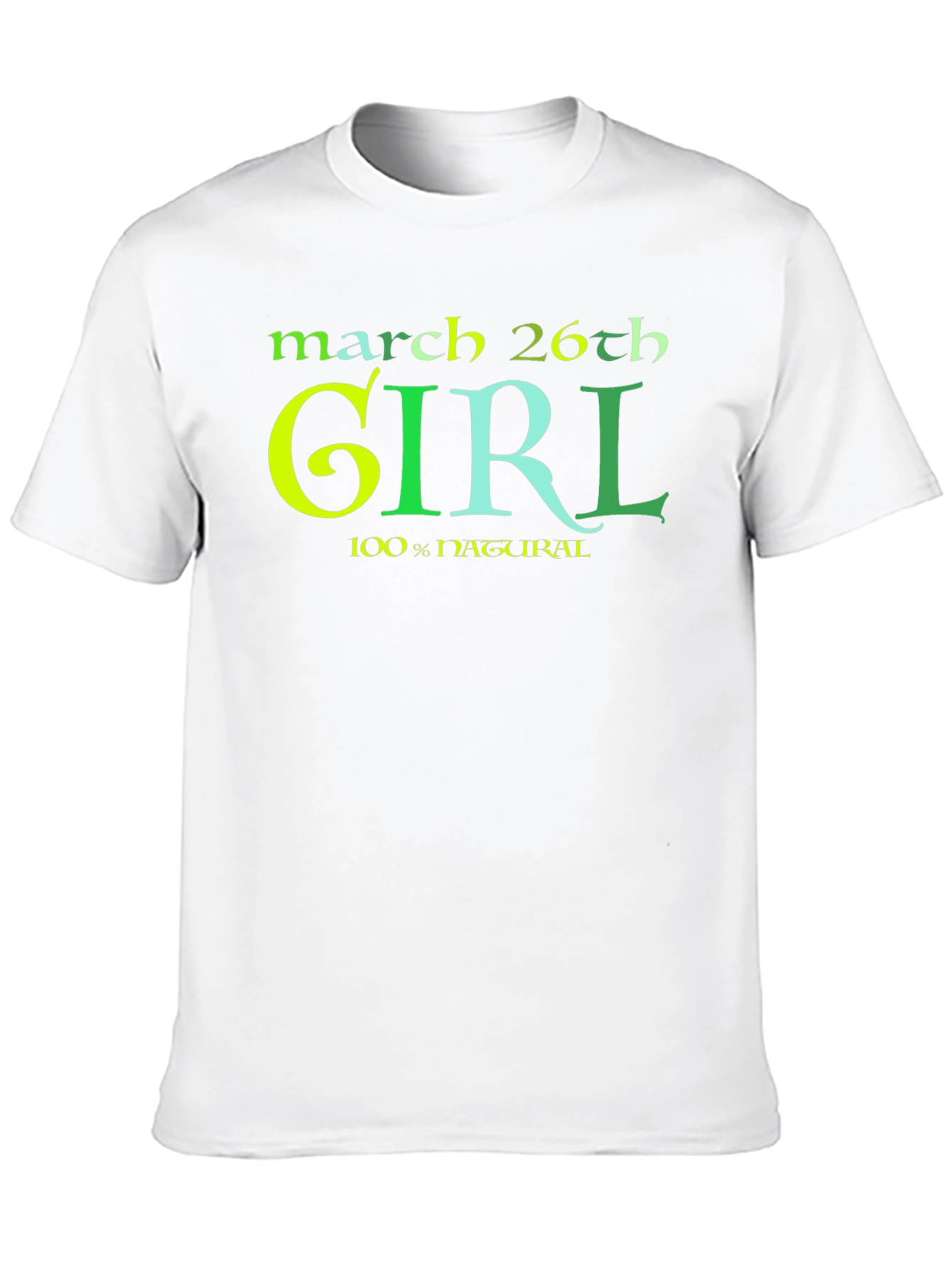March 26th Girl 100% Natural Black T-Shirt