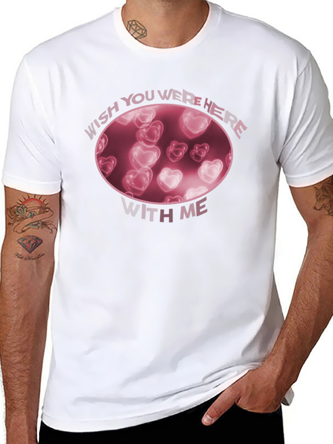 Wish You Were Here T-Shirt - Heart Design