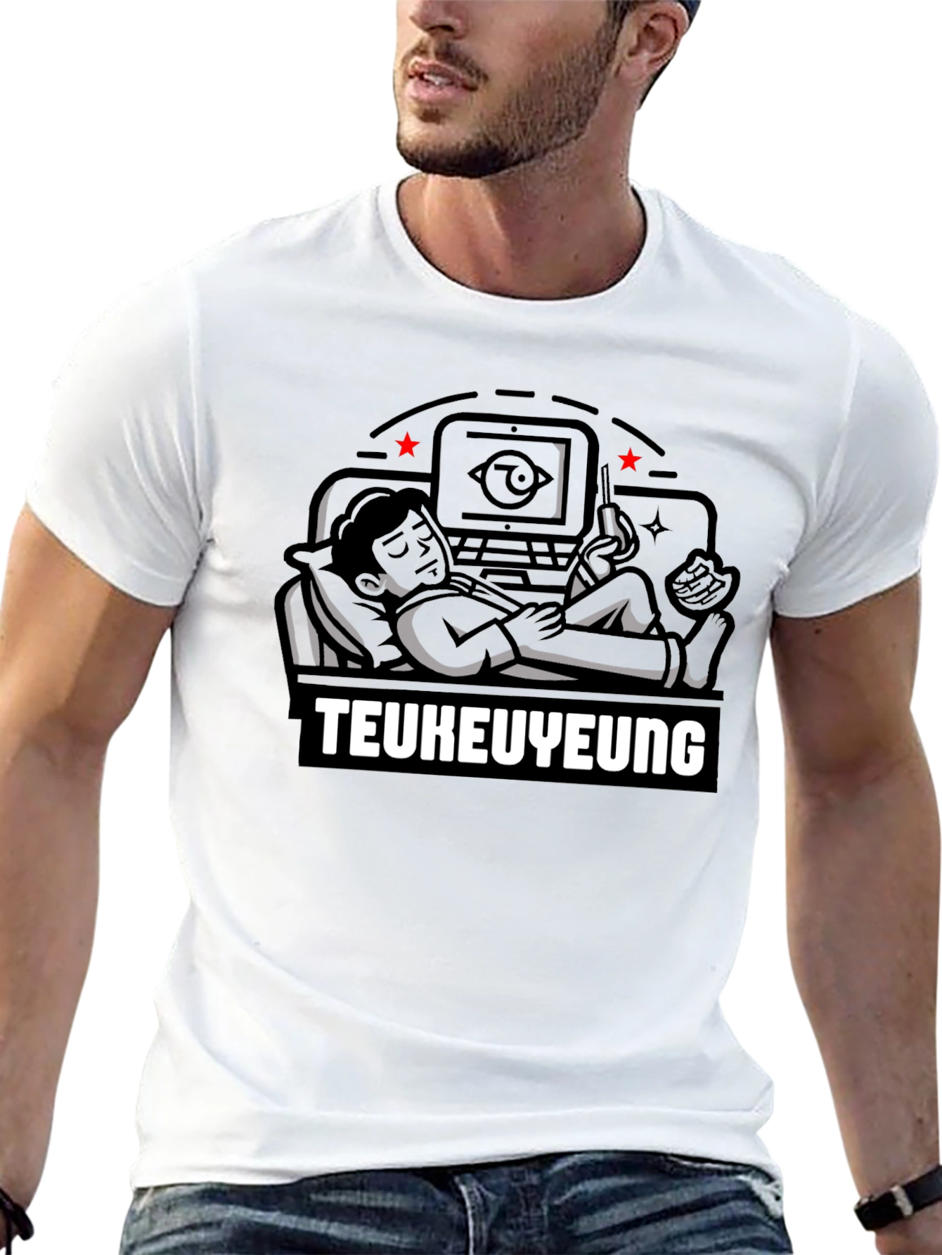 Teukuyeung Graphic Tee - Relaxed Gamer Style