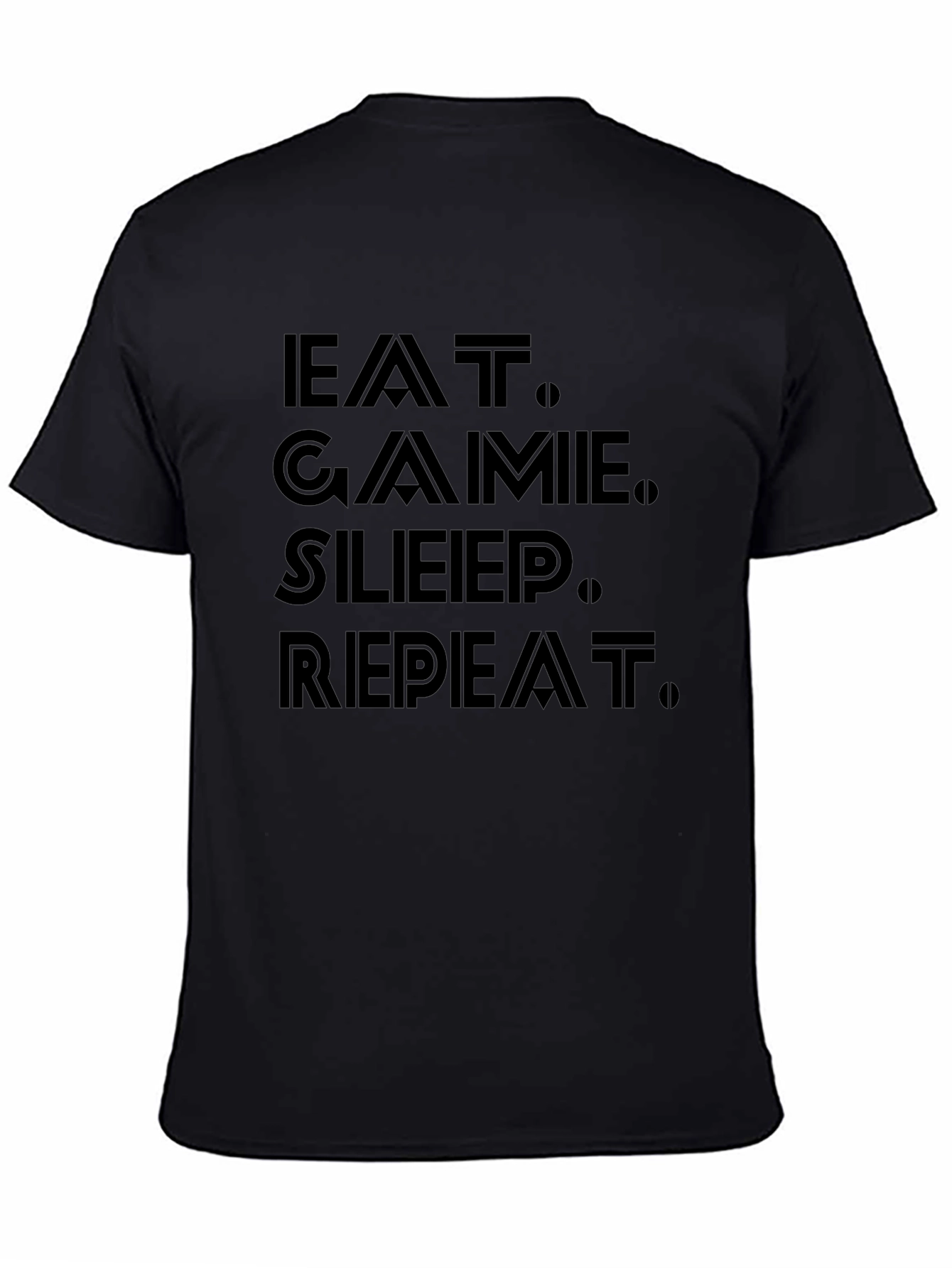 Eat Game Sleep Repeat Black Graphic Tee