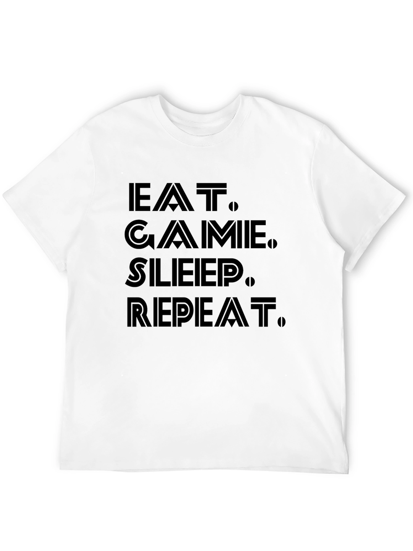 Eat Game Sleep Repeat Black Graphic Tee