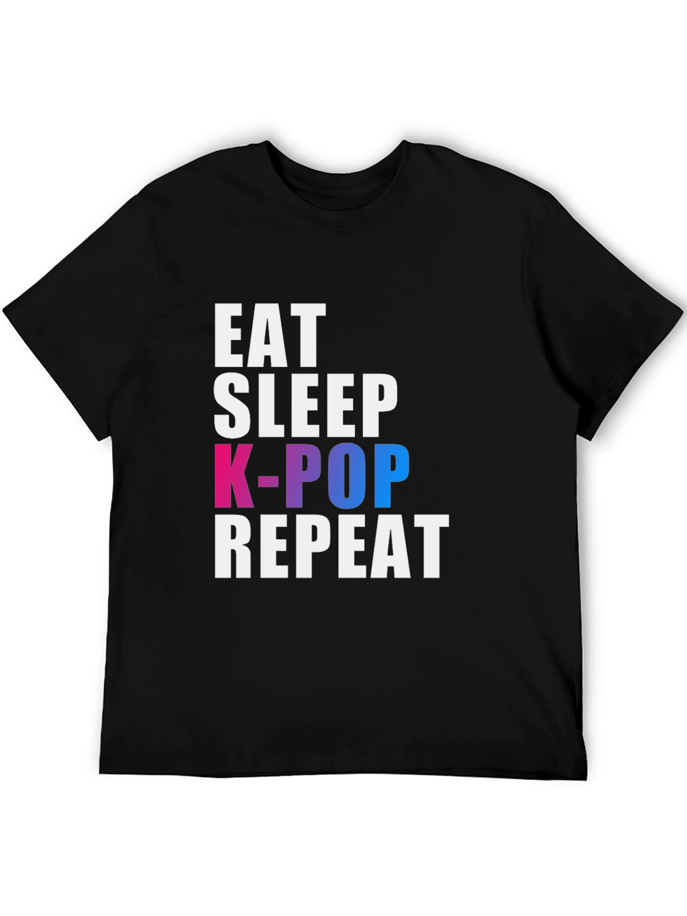 Eat Sleep K-Pop Repeat Black T-Shirt