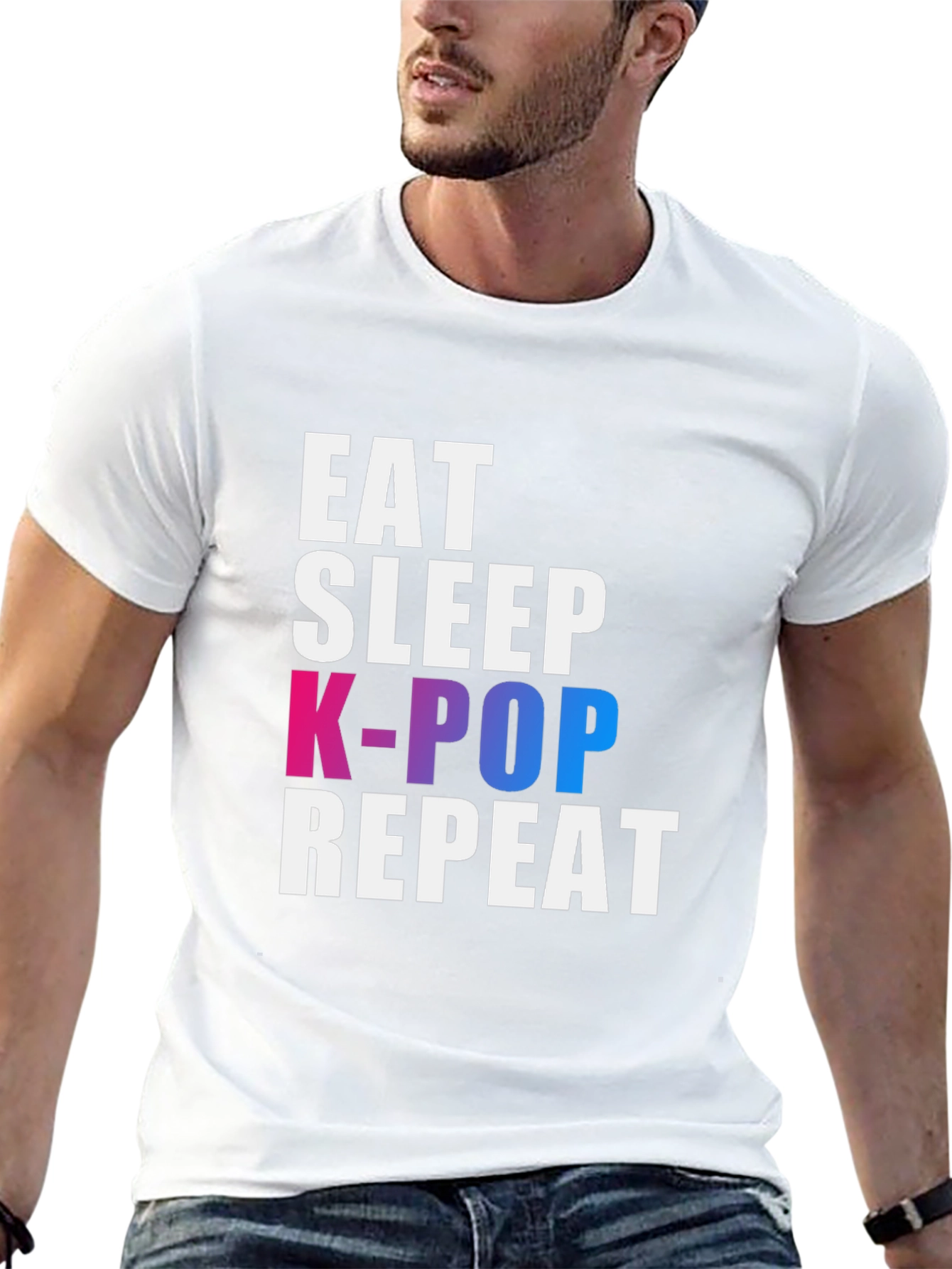 Eat Sleep K-Pop Repeat Black T-Shirt