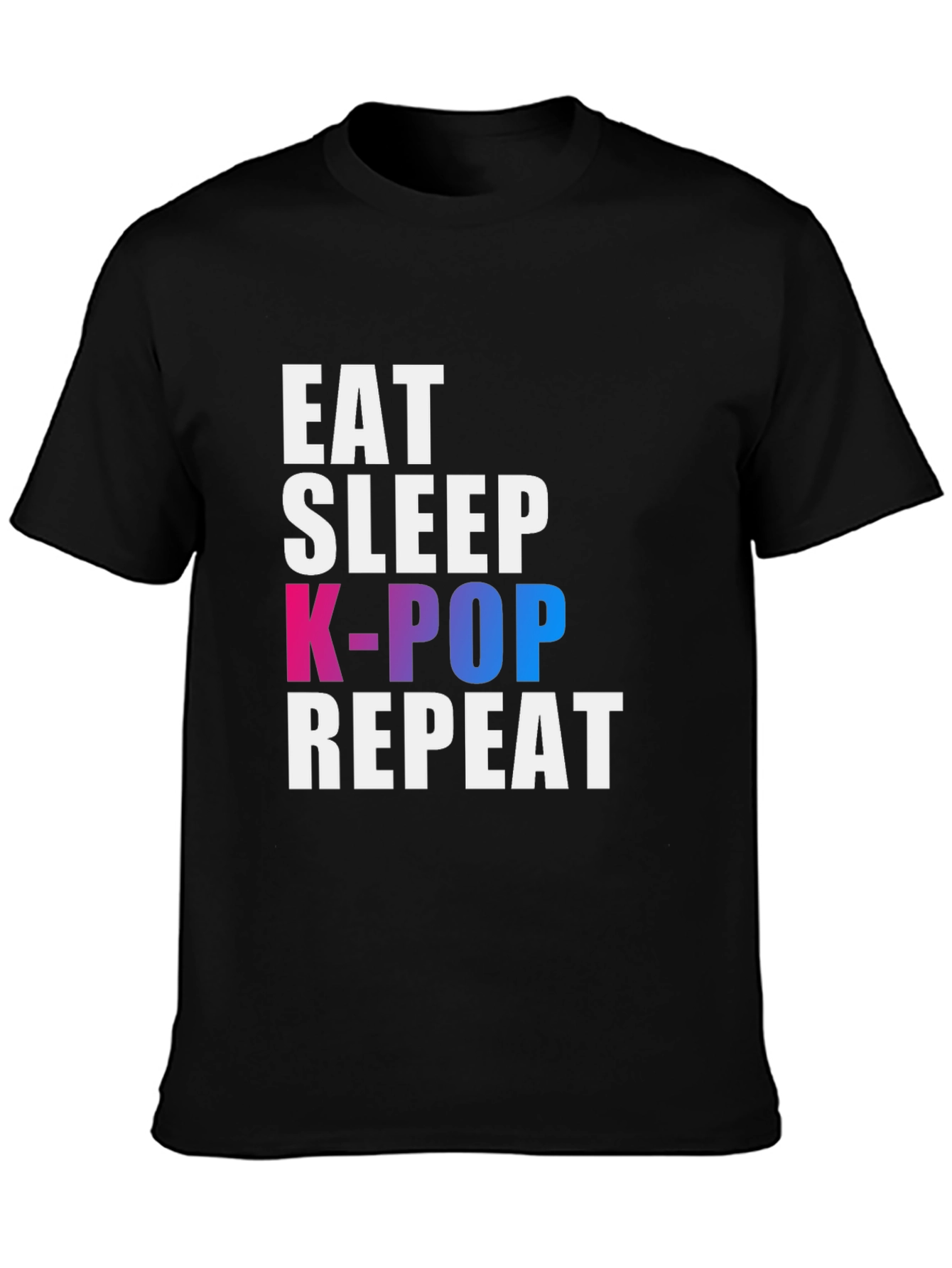 Eat Sleep K-Pop Repeat Black T-Shirt