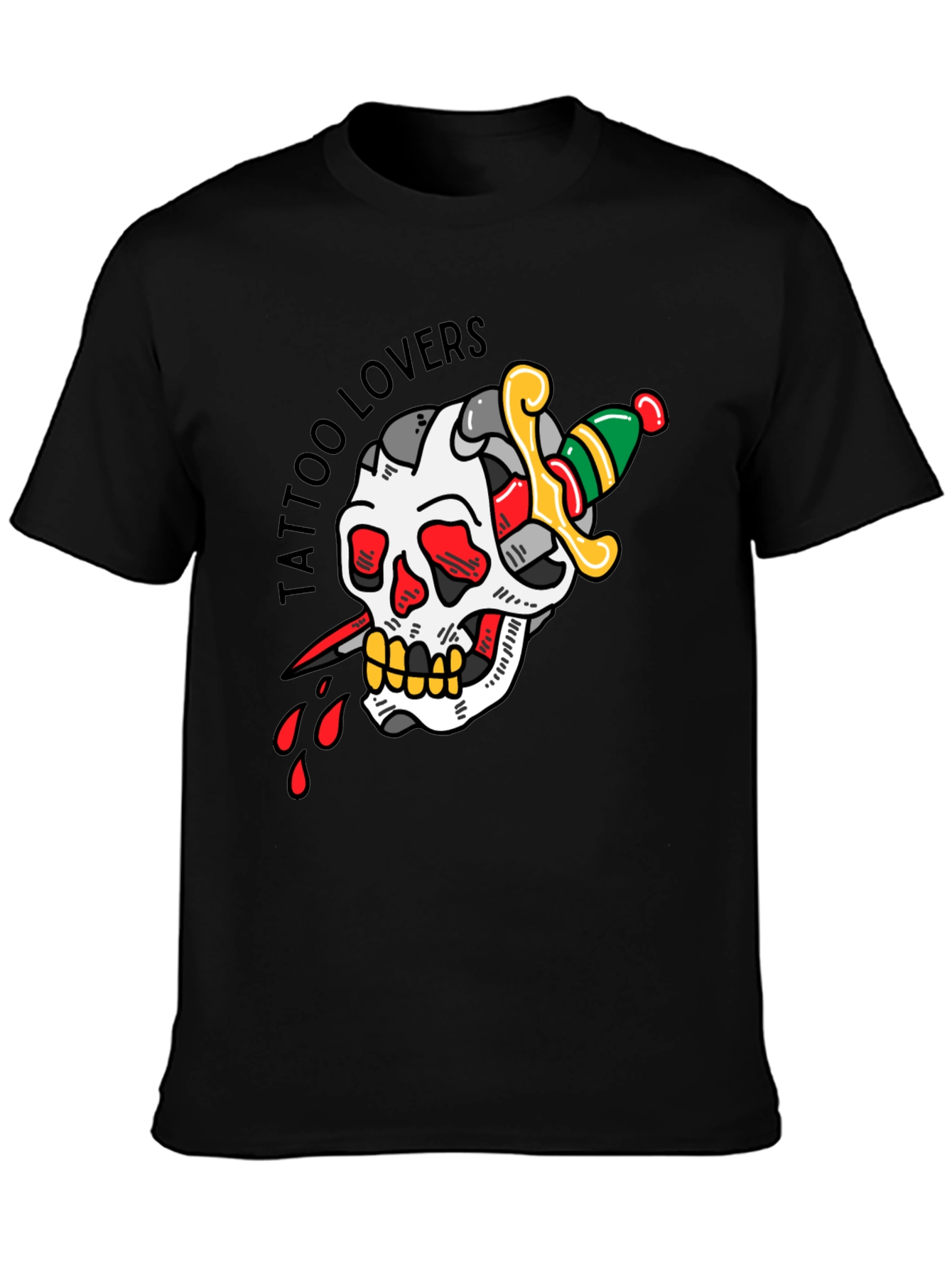 Tattoo Lovers Skull & Dagger Graphic Tee
