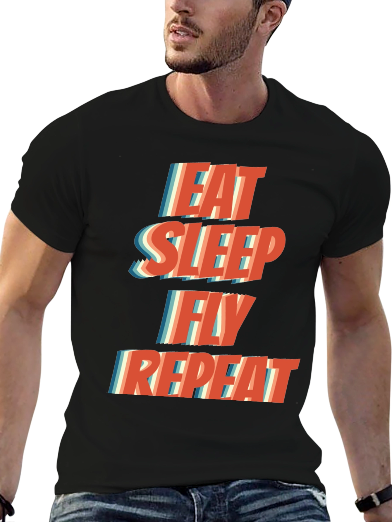Eat Sleep Fly Repeat Graphic T-Shirt