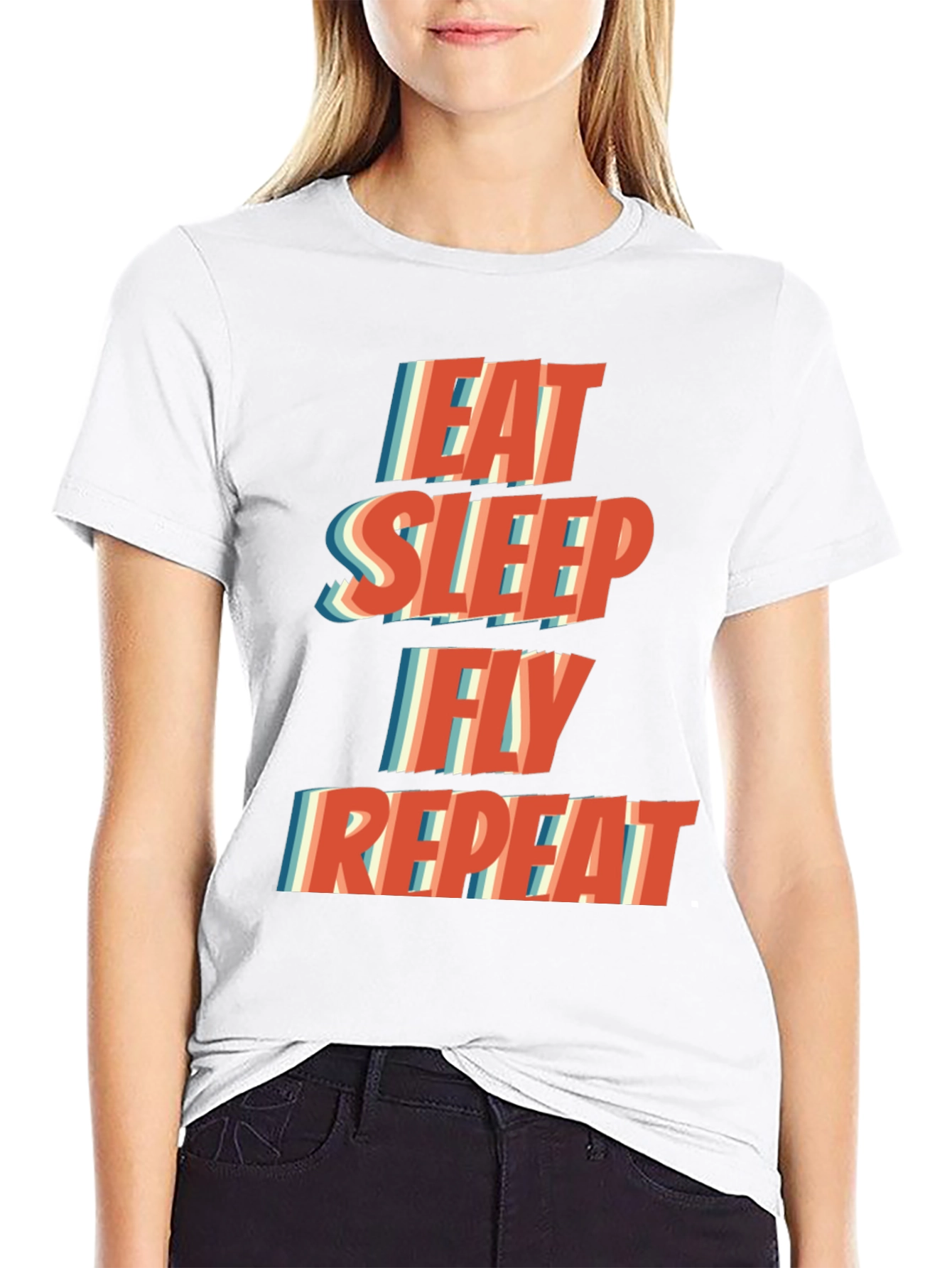 Eat Sleep Fly Repeat Graphic T-Shirt