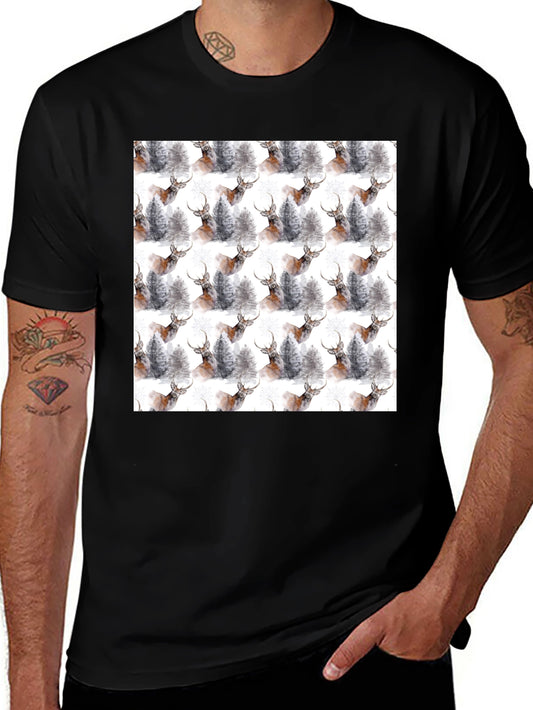 Watercolor Deer & Trees Graphic Tee