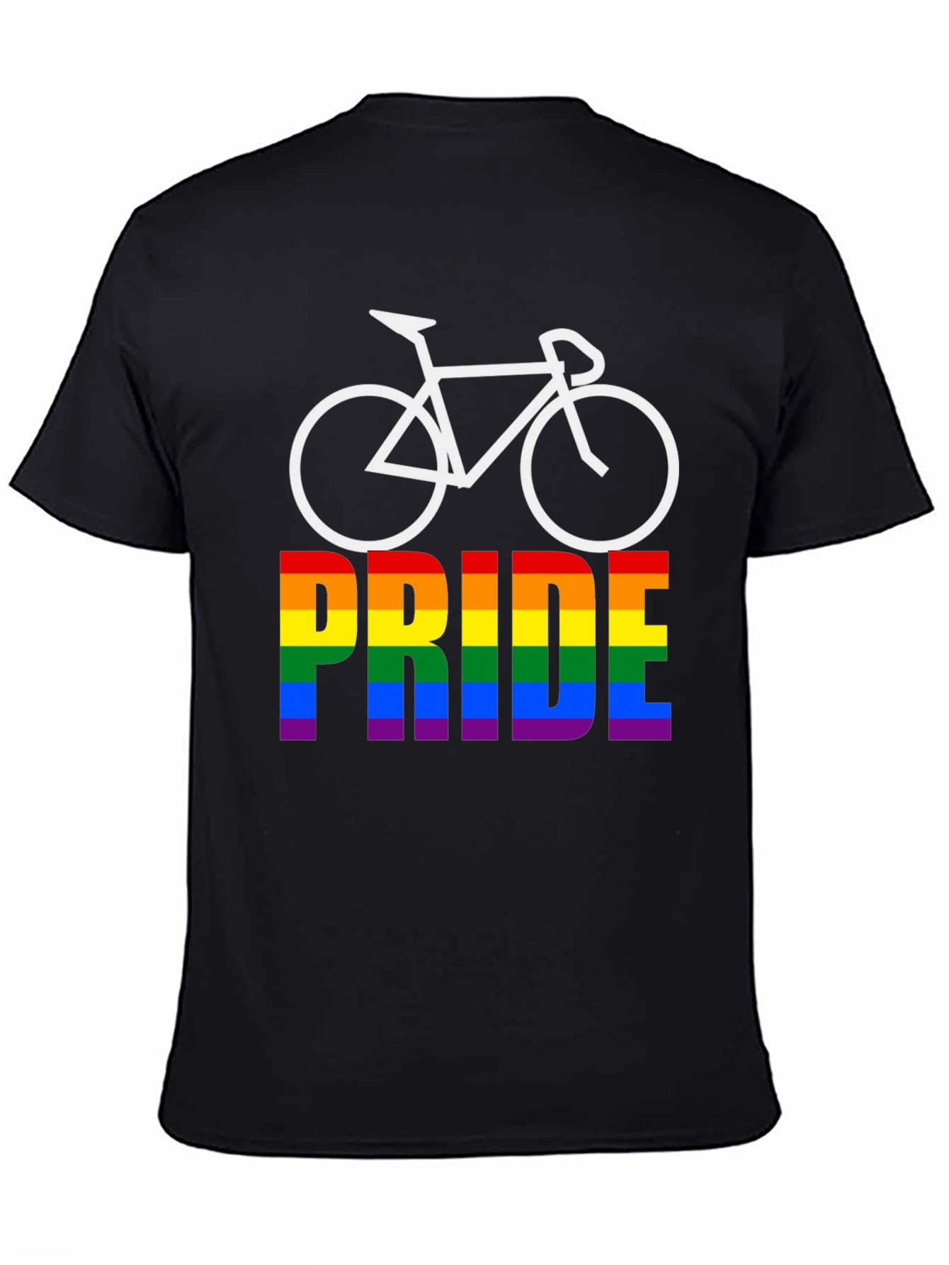 Pride Bicycle Black T-Shirt LGBTQ+ Rainbow