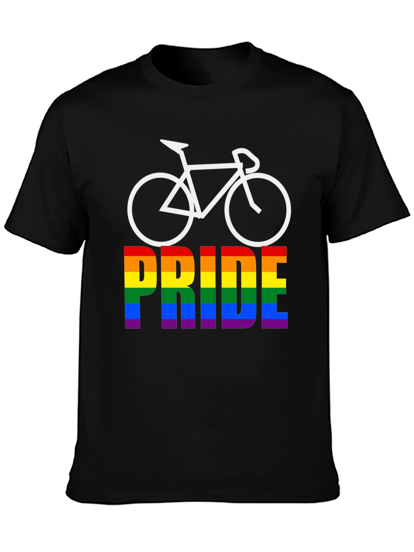 Pride Bicycle Black T-Shirt LGBTQ+ Rainbow