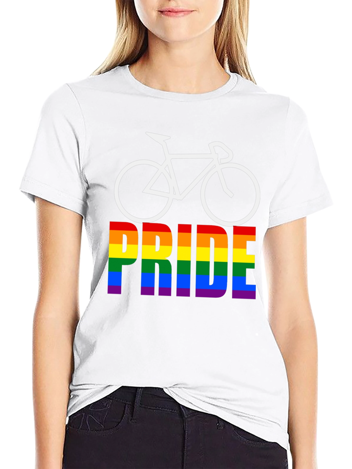 Pride Bicycle Black T-Shirt LGBTQ+ Rainbow