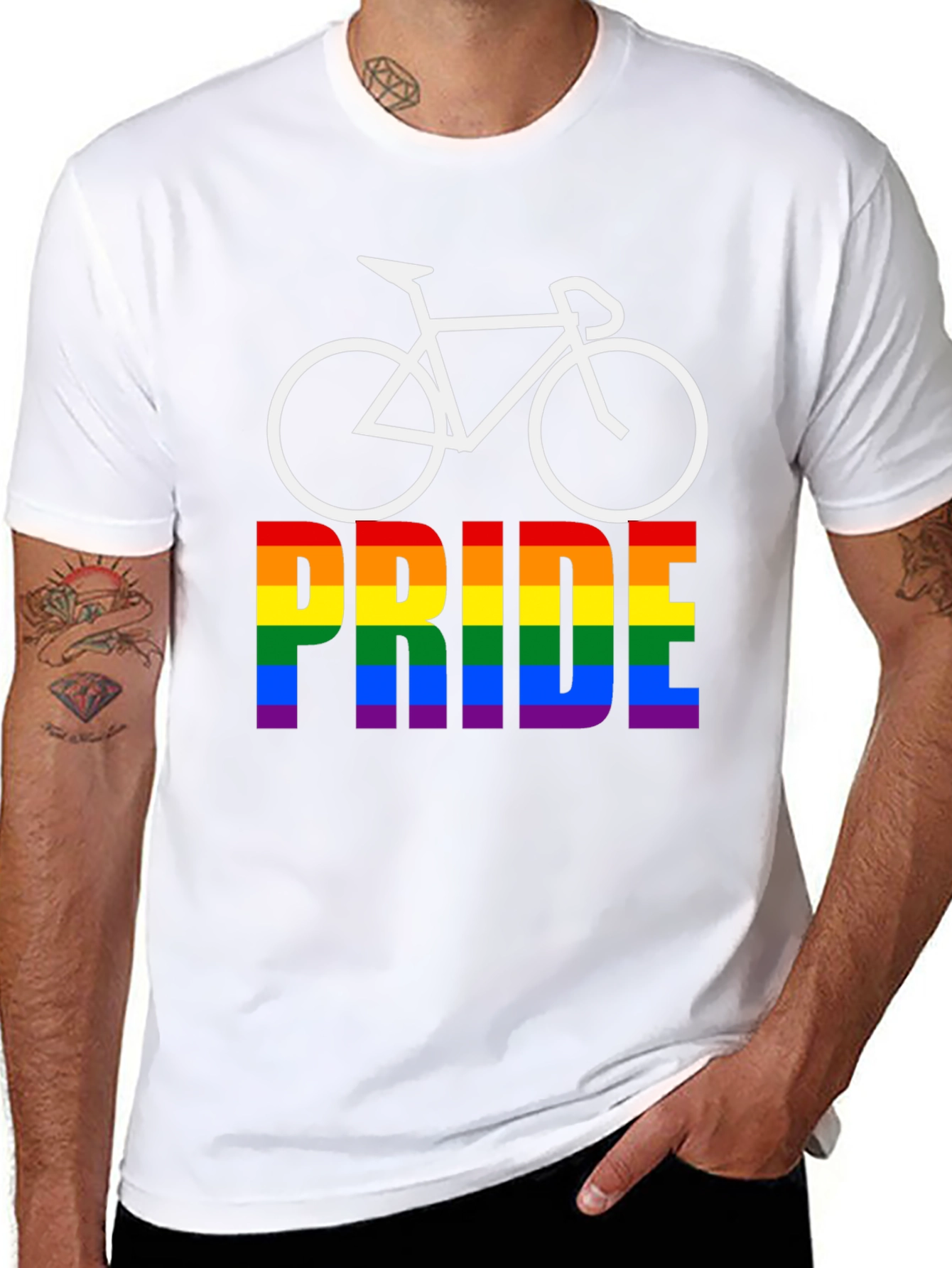 Pride Bicycle Black T-Shirt LGBTQ+ Rainbow