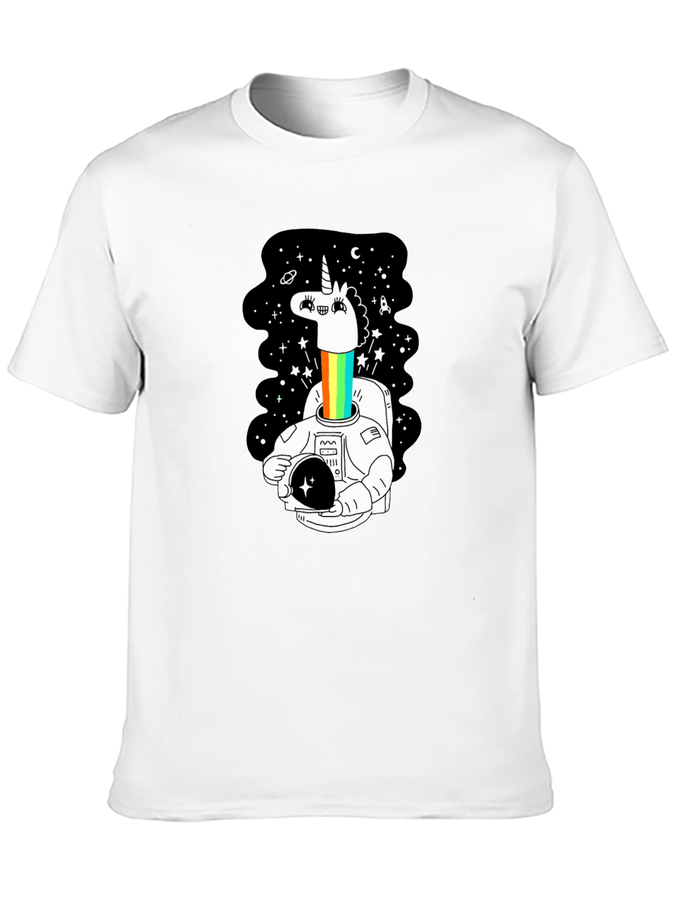 Unicorn Astronaut Graphic Tee - Black
