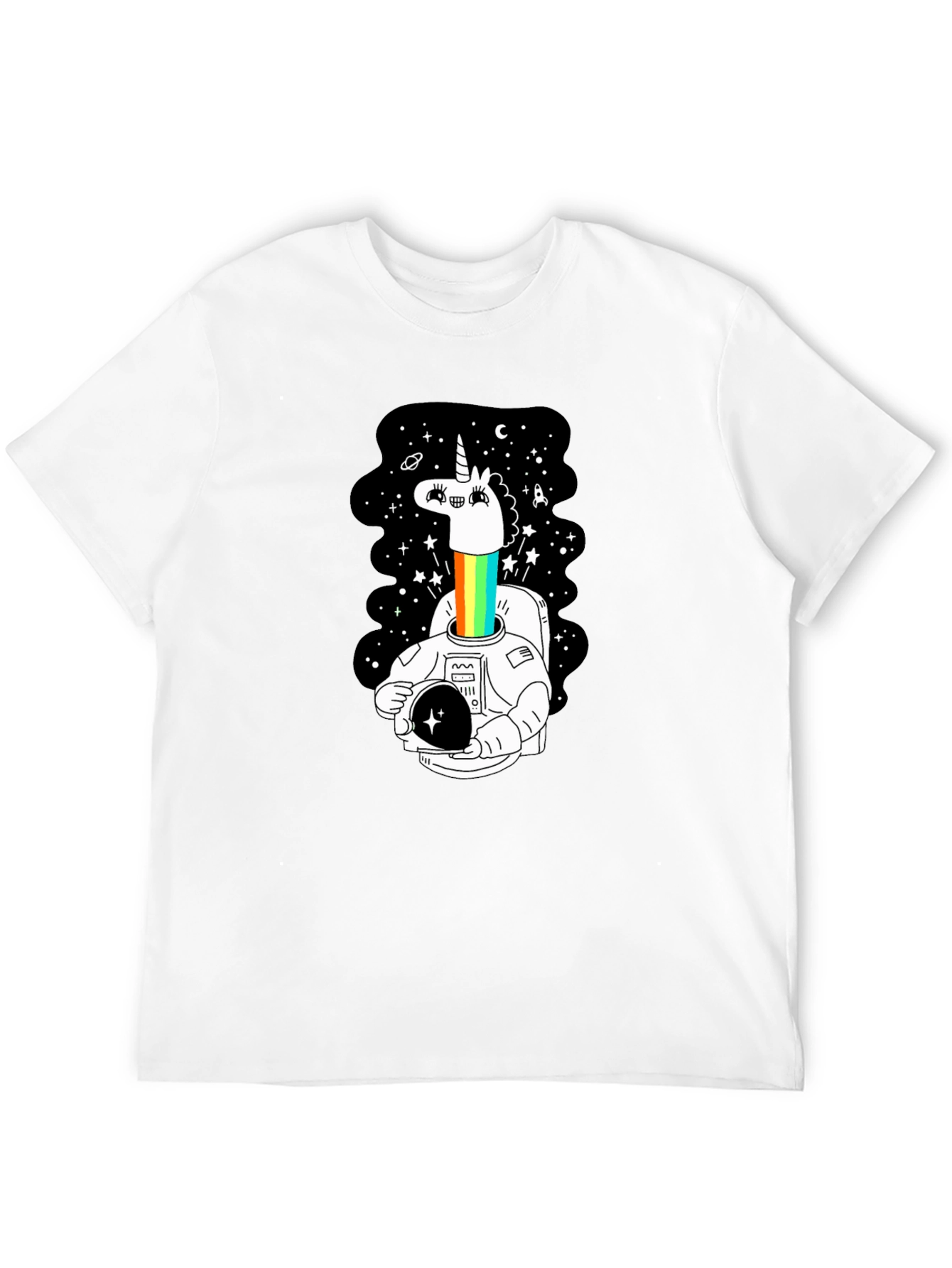 Unicorn Astronaut Graphic Tee - Black