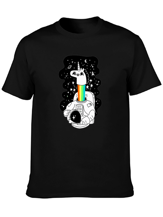 Unicorn Astronaut Graphic Tee - Black