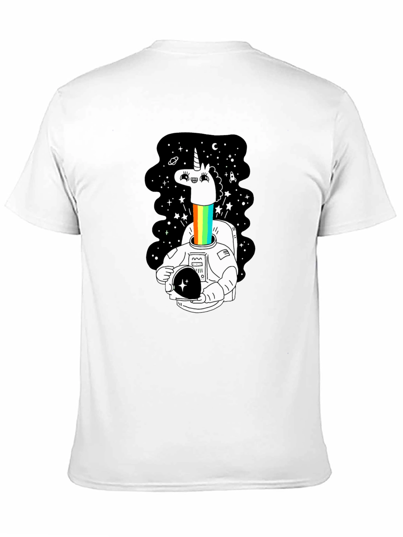Unicorn Astronaut Graphic Tee - Black
