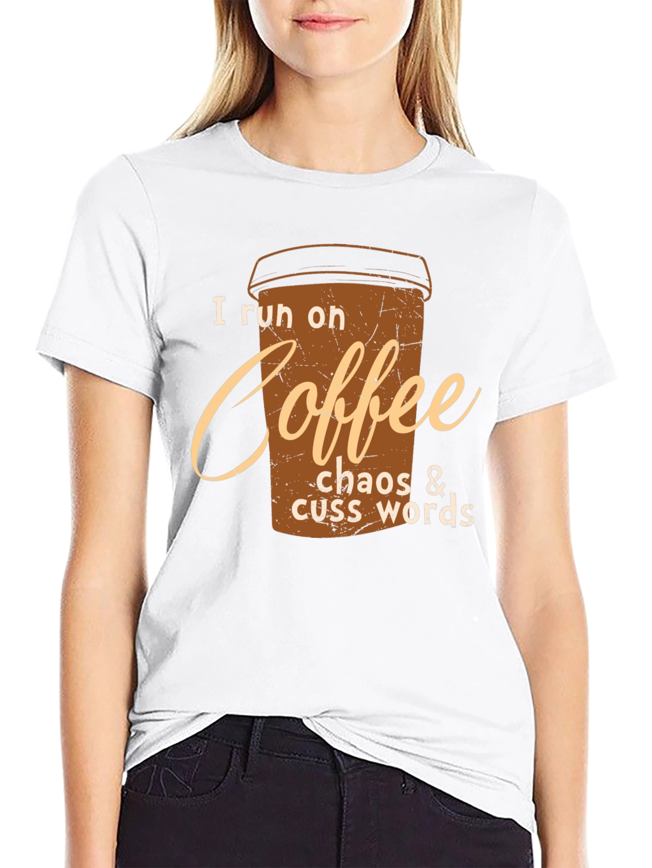 Coffee Chaos Cuss Words Graphic Tee