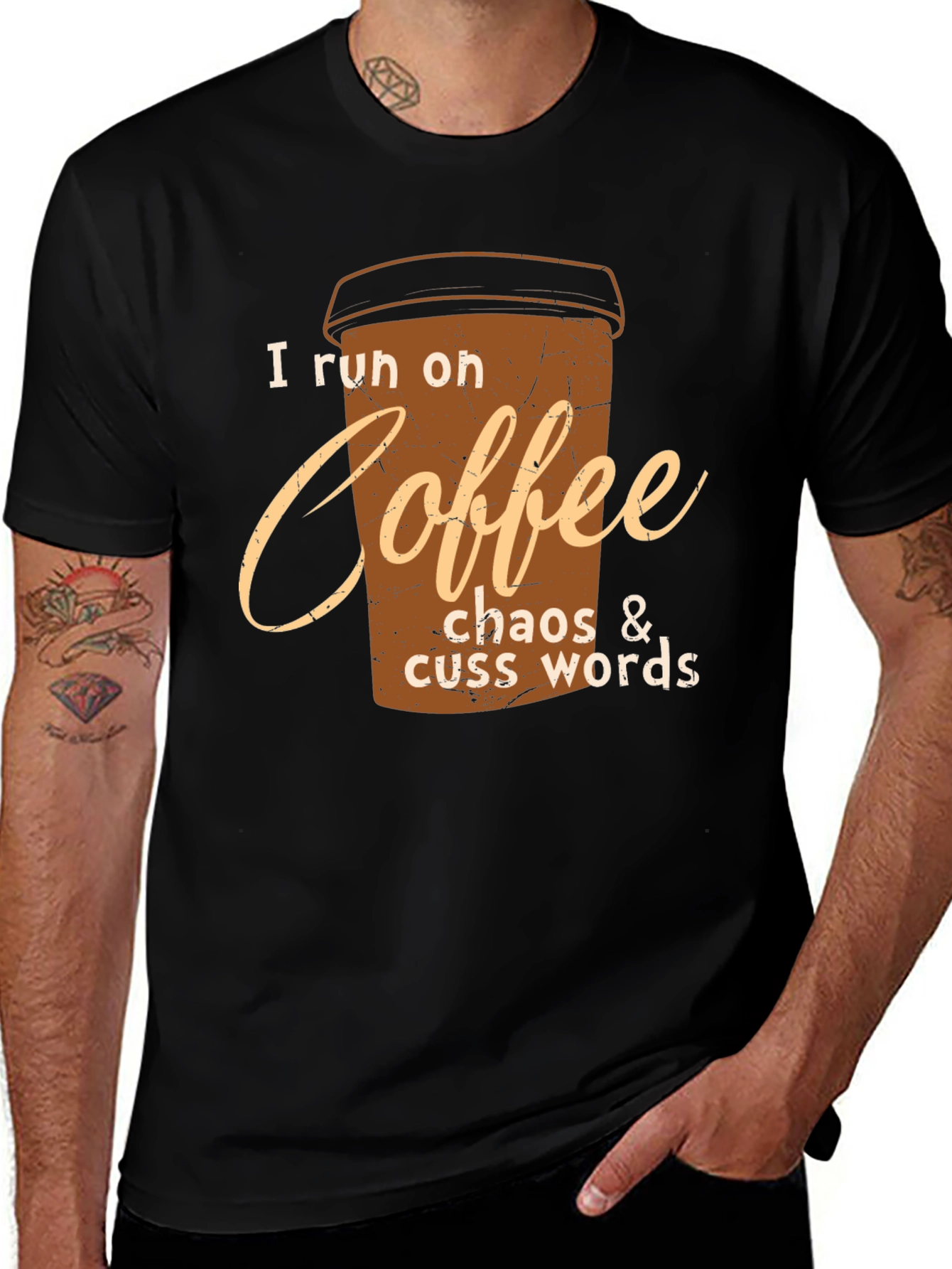 Coffee Chaos Cuss Words Graphic Tee