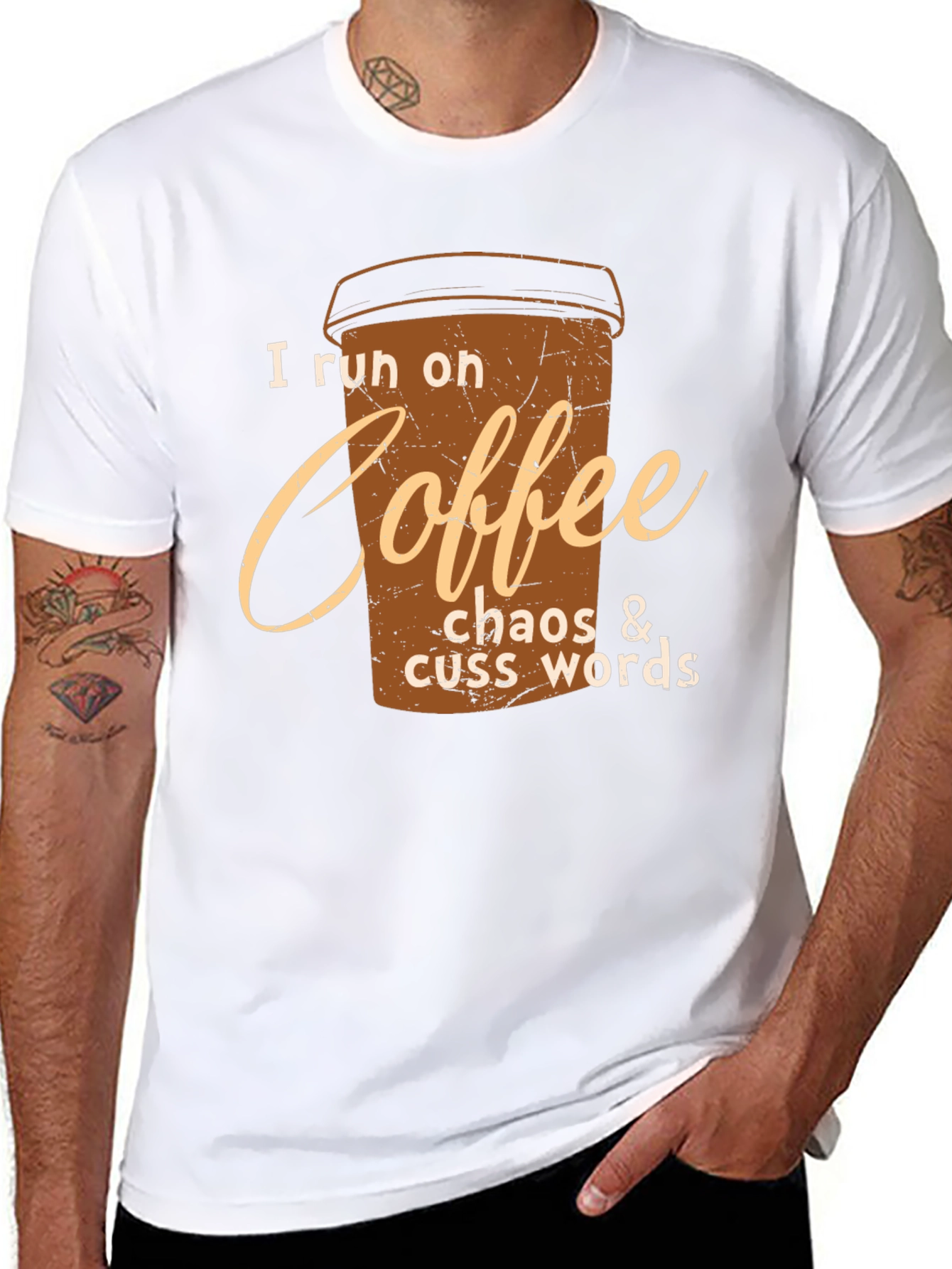 Coffee Chaos Cuss Words Graphic Tee