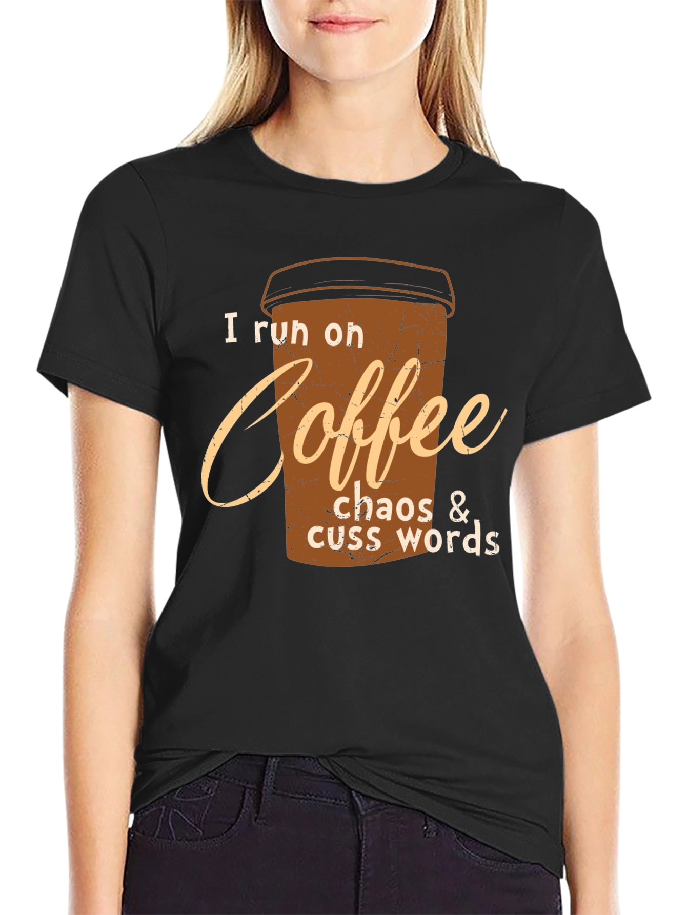 Coffee Chaos Cuss Words Graphic Tee