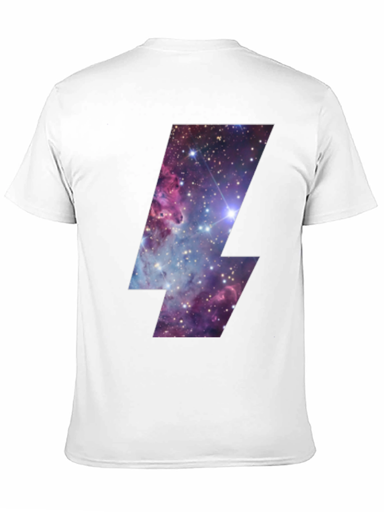 Galaxy Lightning Bolt Graphic Tee - Black Cotton T-Shirt