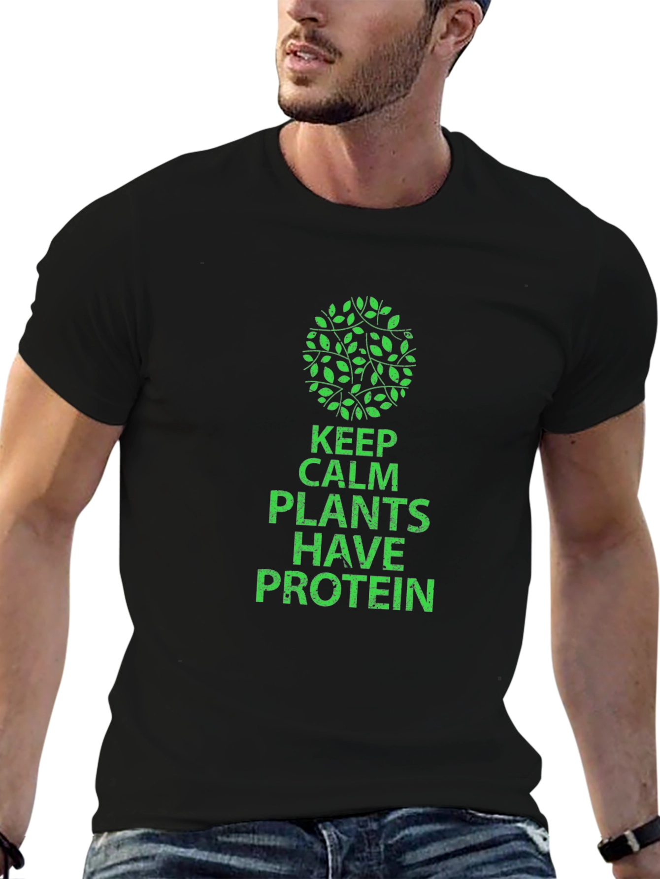 Vegan Protein T-Shirt - Keep Calm Plants Have Protein