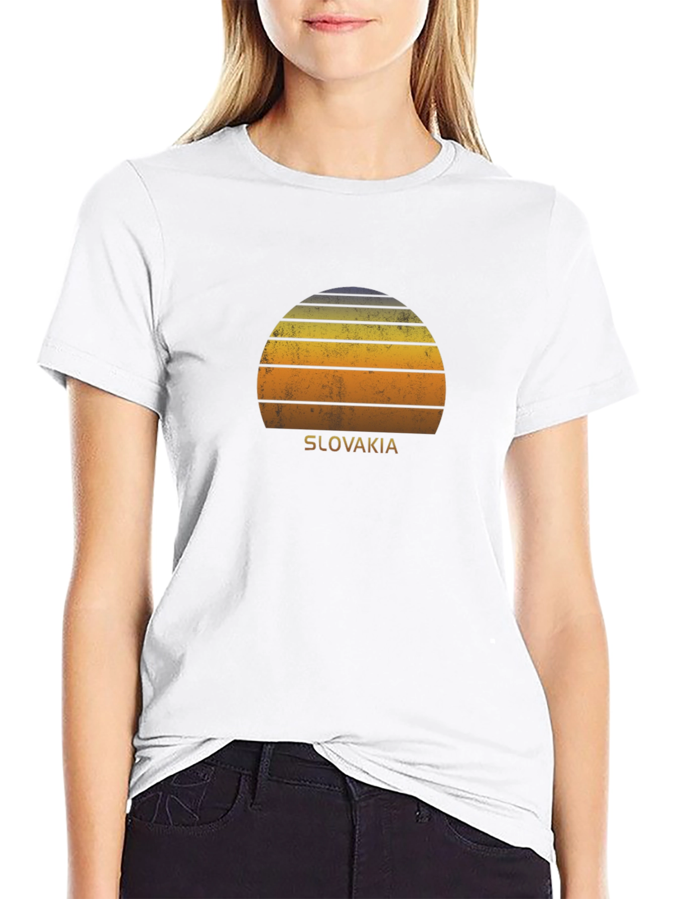 Retro Slovakia Sunset Graphic T-Shirt