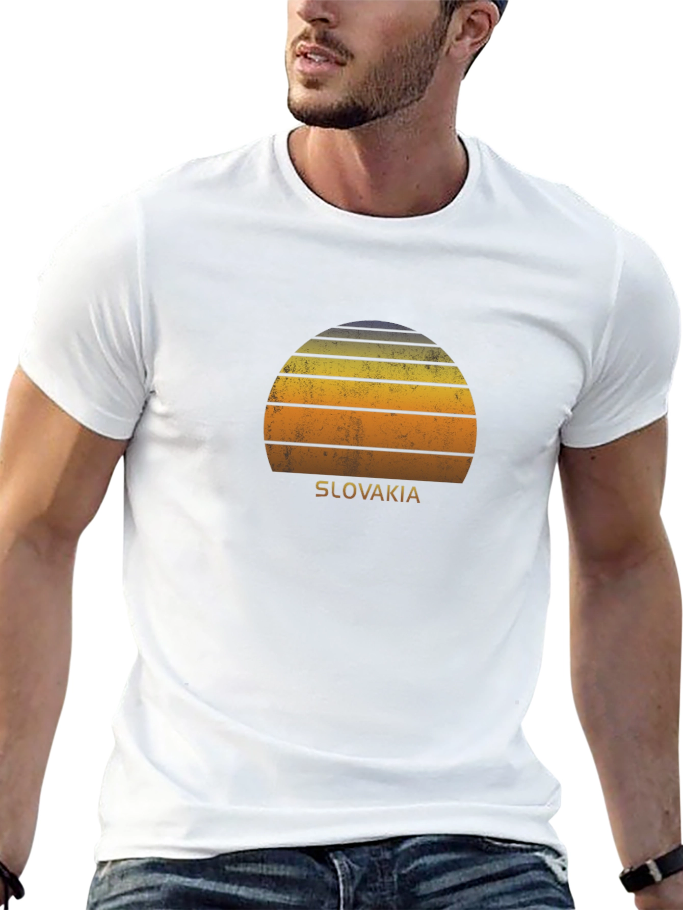 Retro Slovakia Sunset Graphic T-Shirt